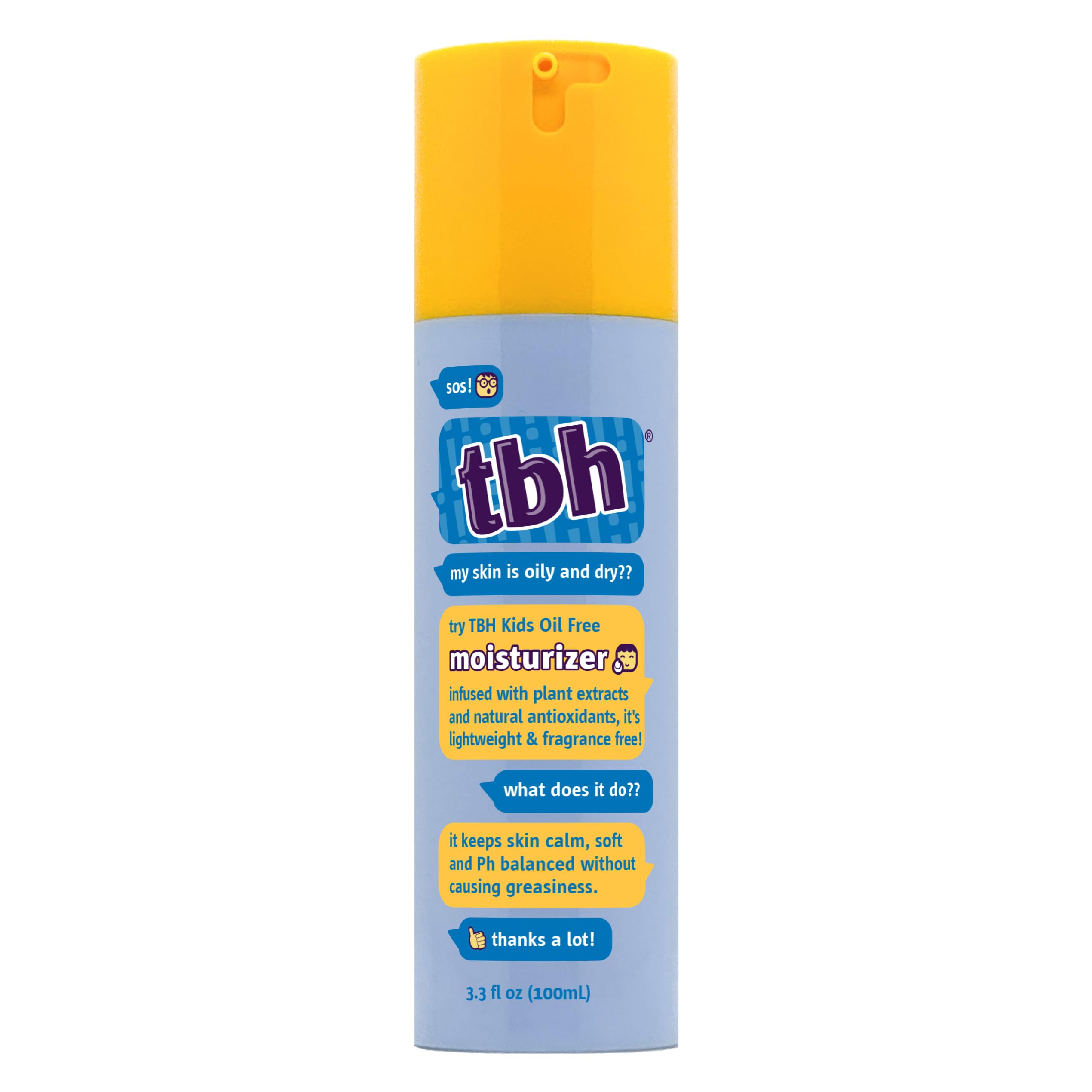 TBH Gentle Hydrating Face Moisturizer for Kids, Tweens, and Teens with Sensitive Dry Oily Skin - Shine Free Face Moisturizer for