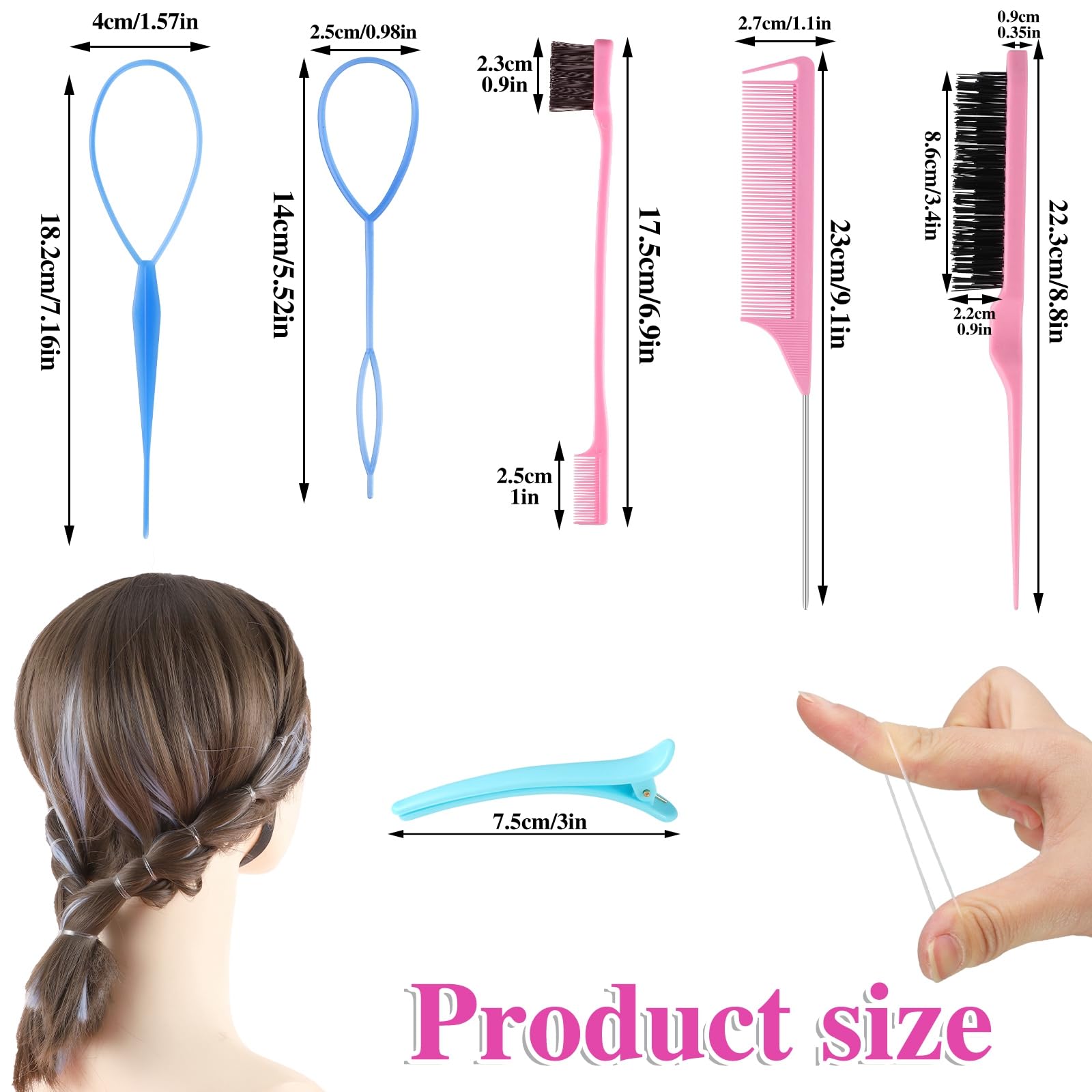 Colorful Mini Rubber Bands With Topsy Tail Styling Tools - Elastic Hair Ties, Hair Cutter, And Hair Accessories For Baby Girls A