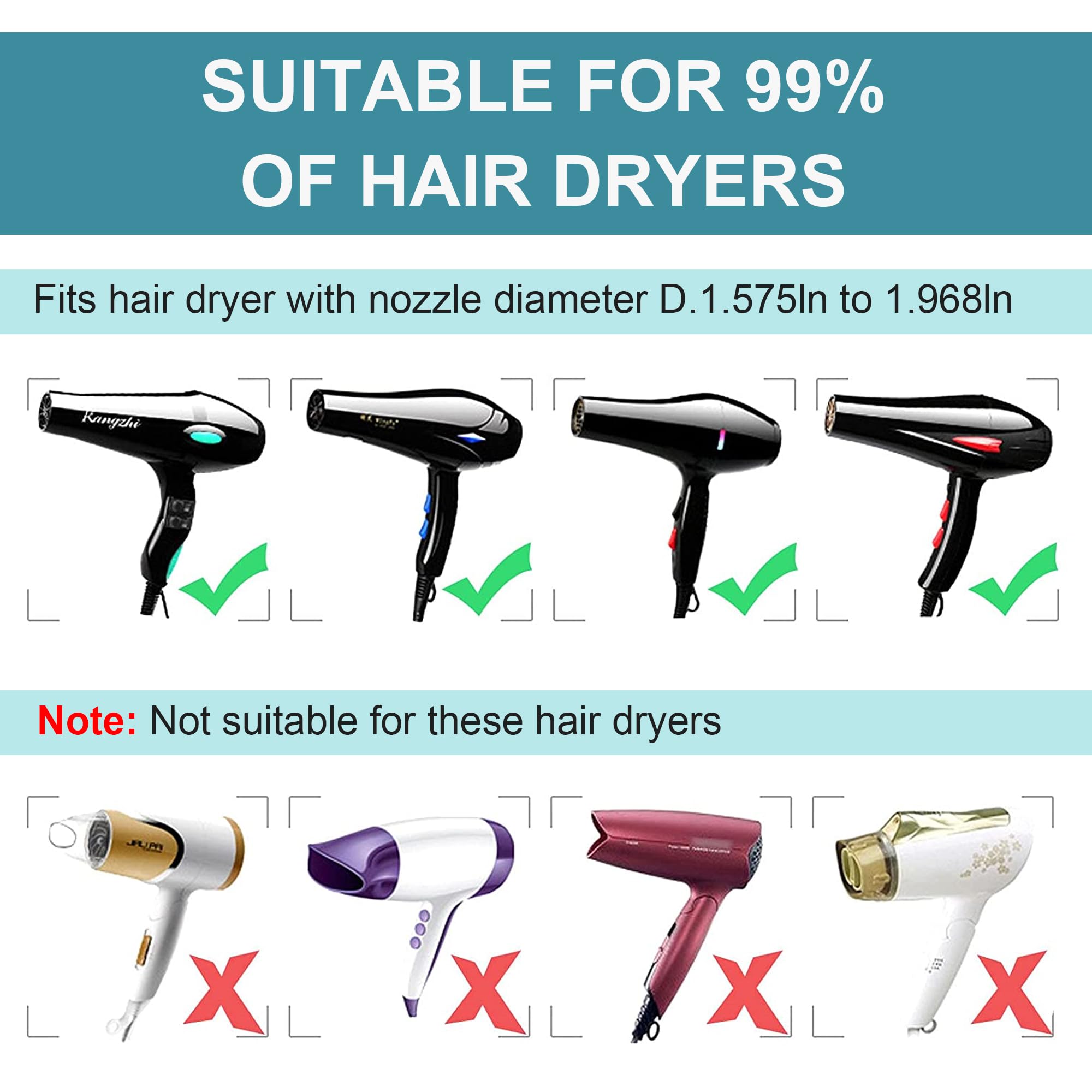 Collapsible Silicone Hair Dryer Diffuser - Travel And Easy Storage - Fit Nozzle Diameter D-1.575Inch To 1.968 Inch (4-5Cm)