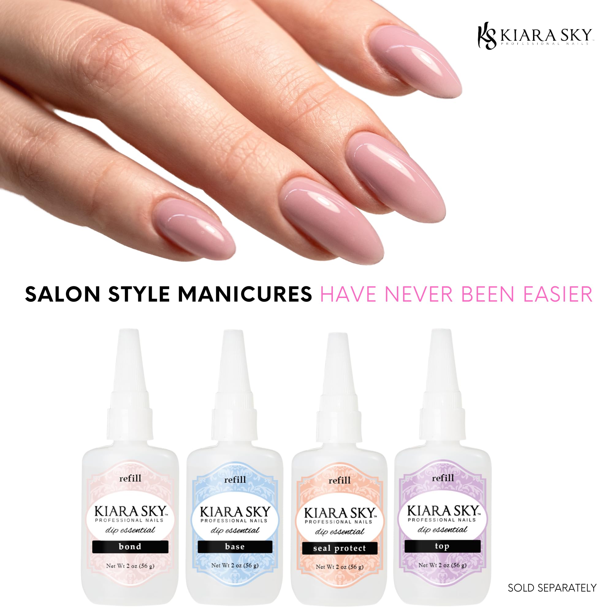 Kiara Sky Top & Base Coat Dip Essentials 2 Oz Refill