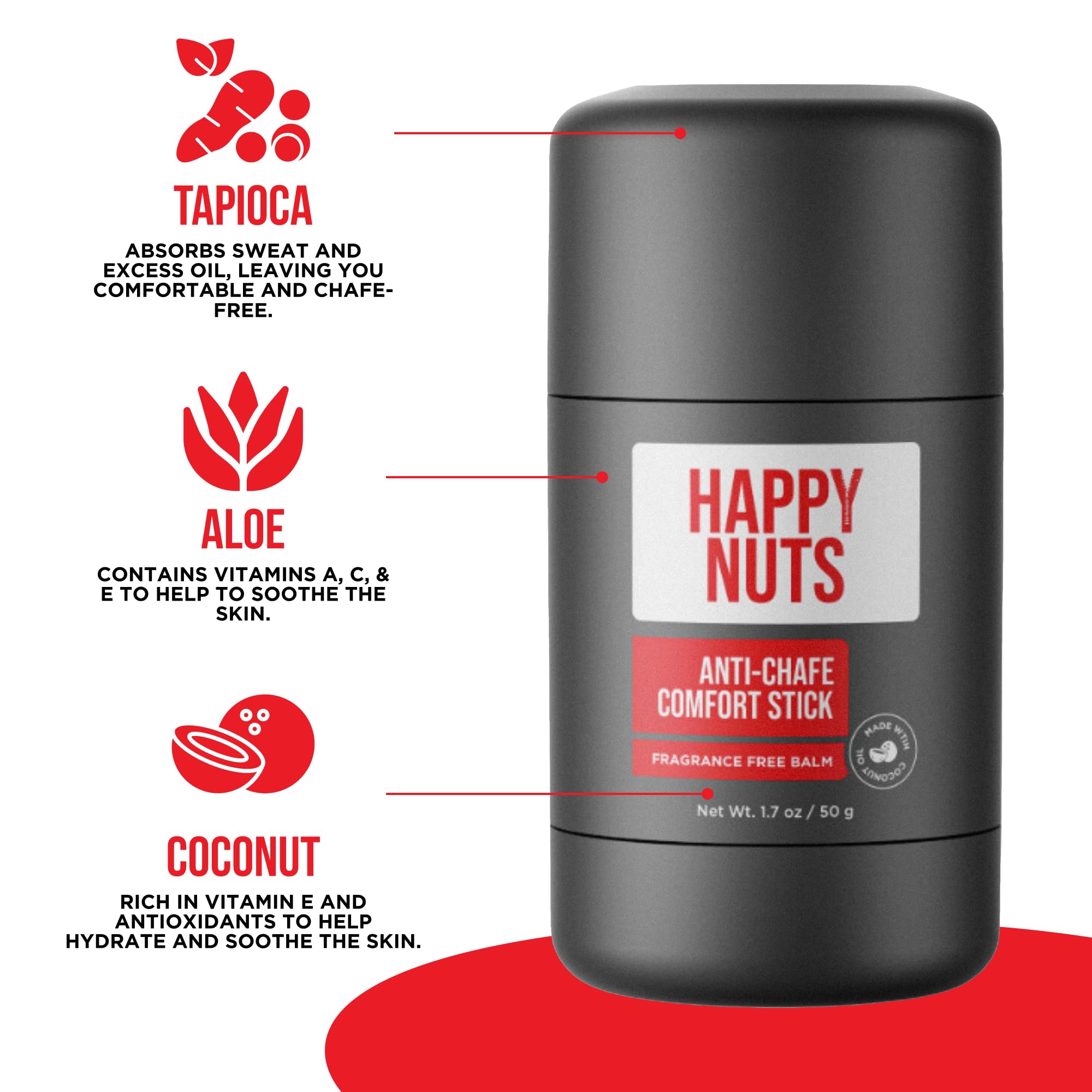 Happy Nuts - Nuts About You Anti Chafing Deodorant Essentials Bundle Kit - Gift Set For Men To Stay Fresh All Year Long (3 Pack)