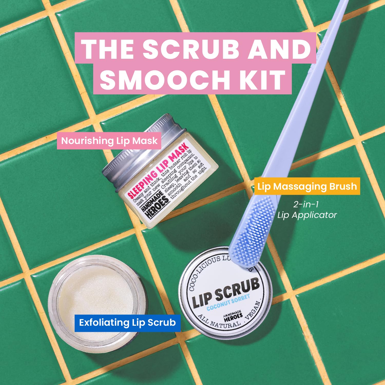 100% Natural Lip Scrub, Vegan Conditioning Coconut Lip Exfoliator - Gentle Exfoliant, Sugar Lip Polish And Lip Exfoliator Scrubb