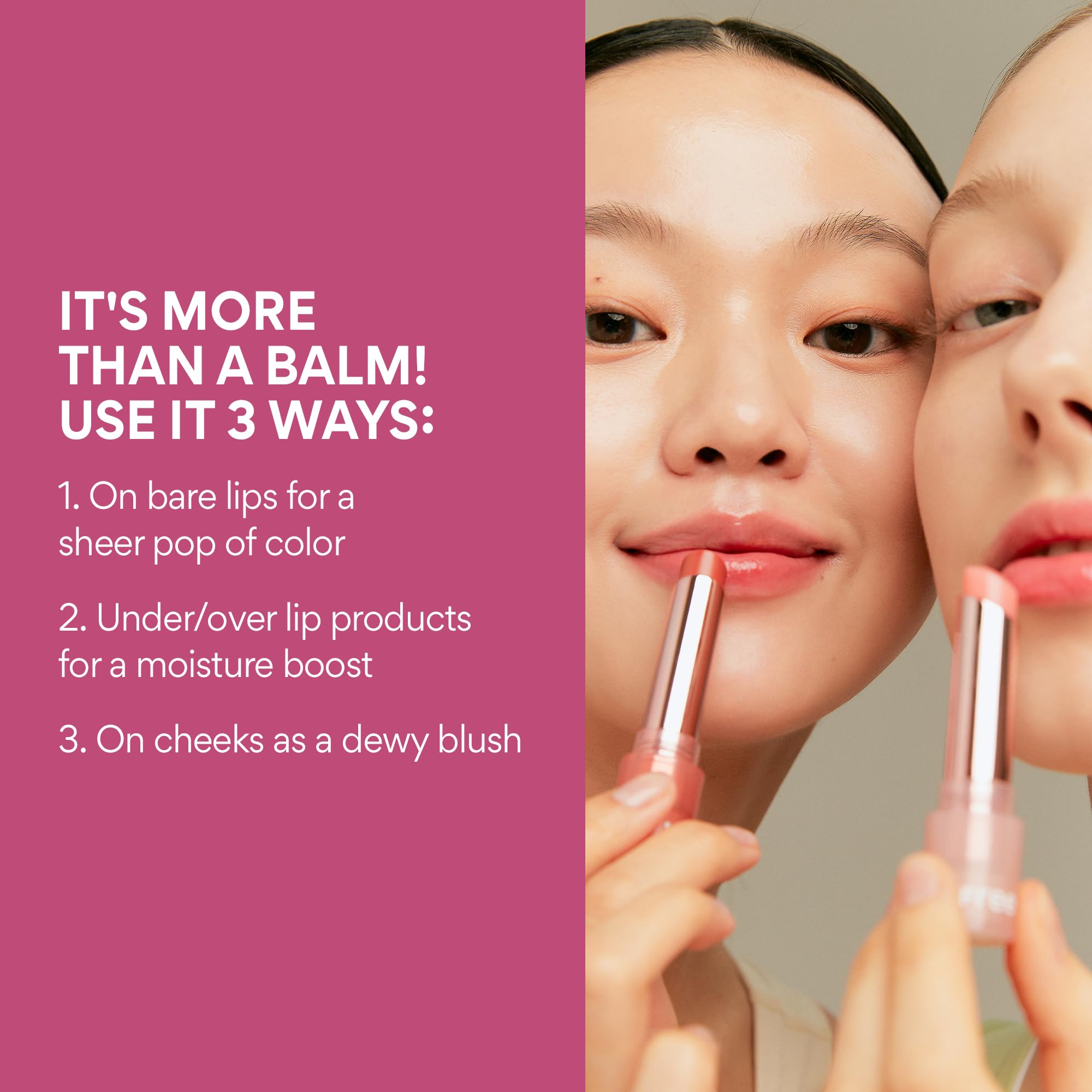 Innisfree Dewy Tint Lip Balm With Hydrating Hyaluronic Acid And Ceramides, Tinted Korean Lip Balm, Baby Pink