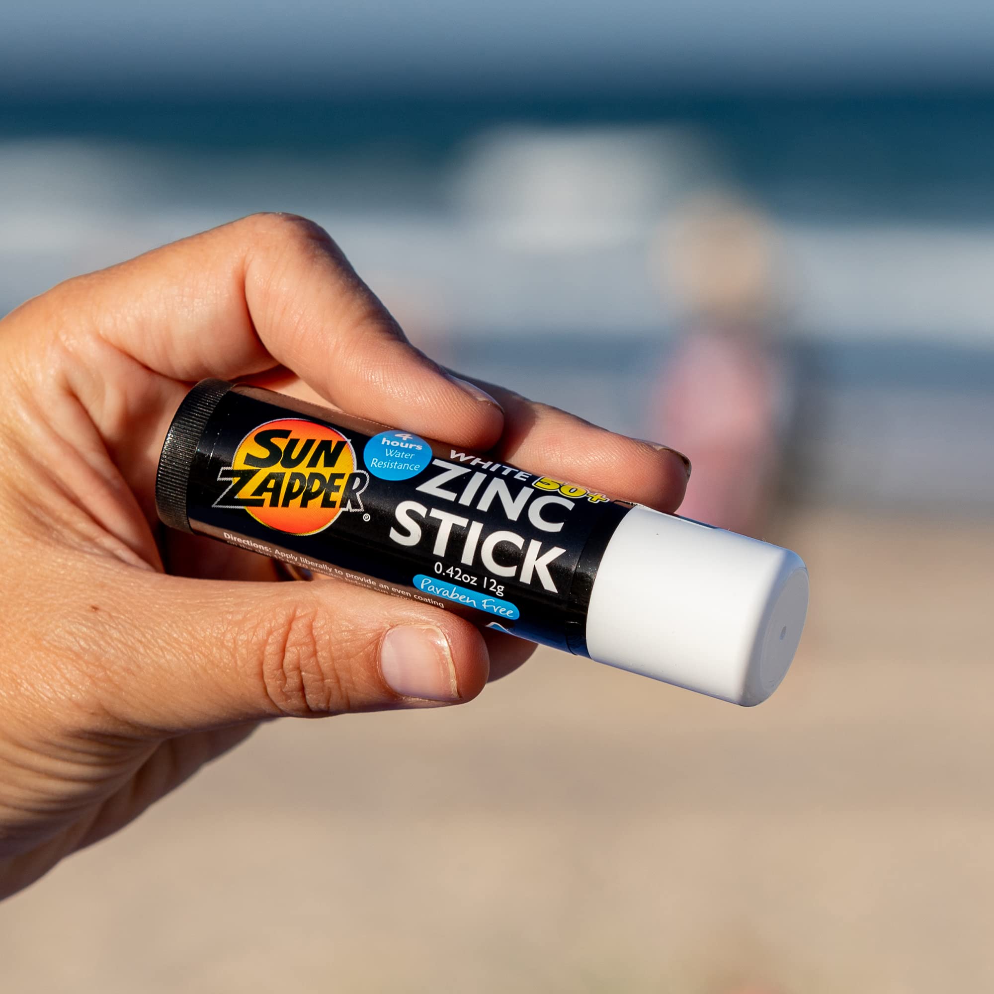 Sun Zapper Zinc Oxide Sunscreen Stick Mineral White Spf 50+ Water Resistant For Face & Body, Adults, Kids (0.42 Oz, 12G) Broad S