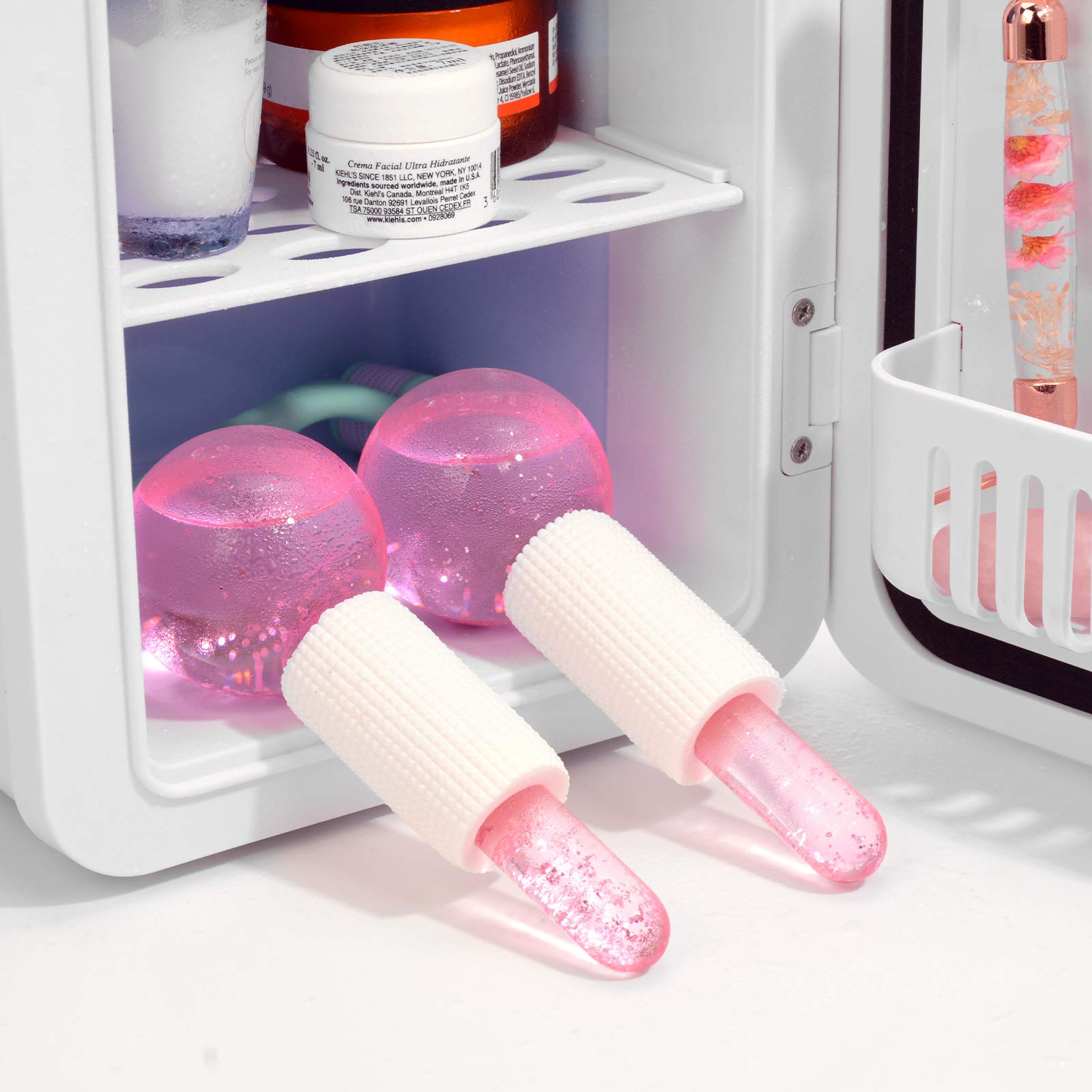 Cibluty Facial Ice Beauty Ball- 2Pc Globes Pink Facial Roller For Cold Or Hot Skin Massagers Globe Durable Quartz Glass For Face
