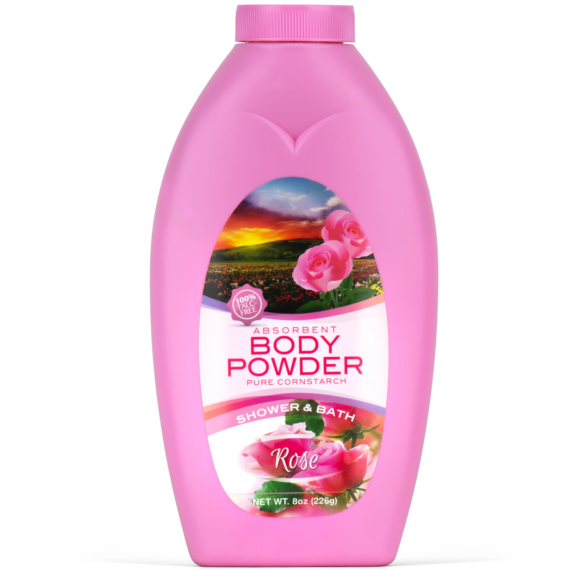 R-Neu Body Bath Powder For Women, 100% Talc-Free, Elegant Rose Petals Dusting Powder, Extra Large Refill, 8Oz