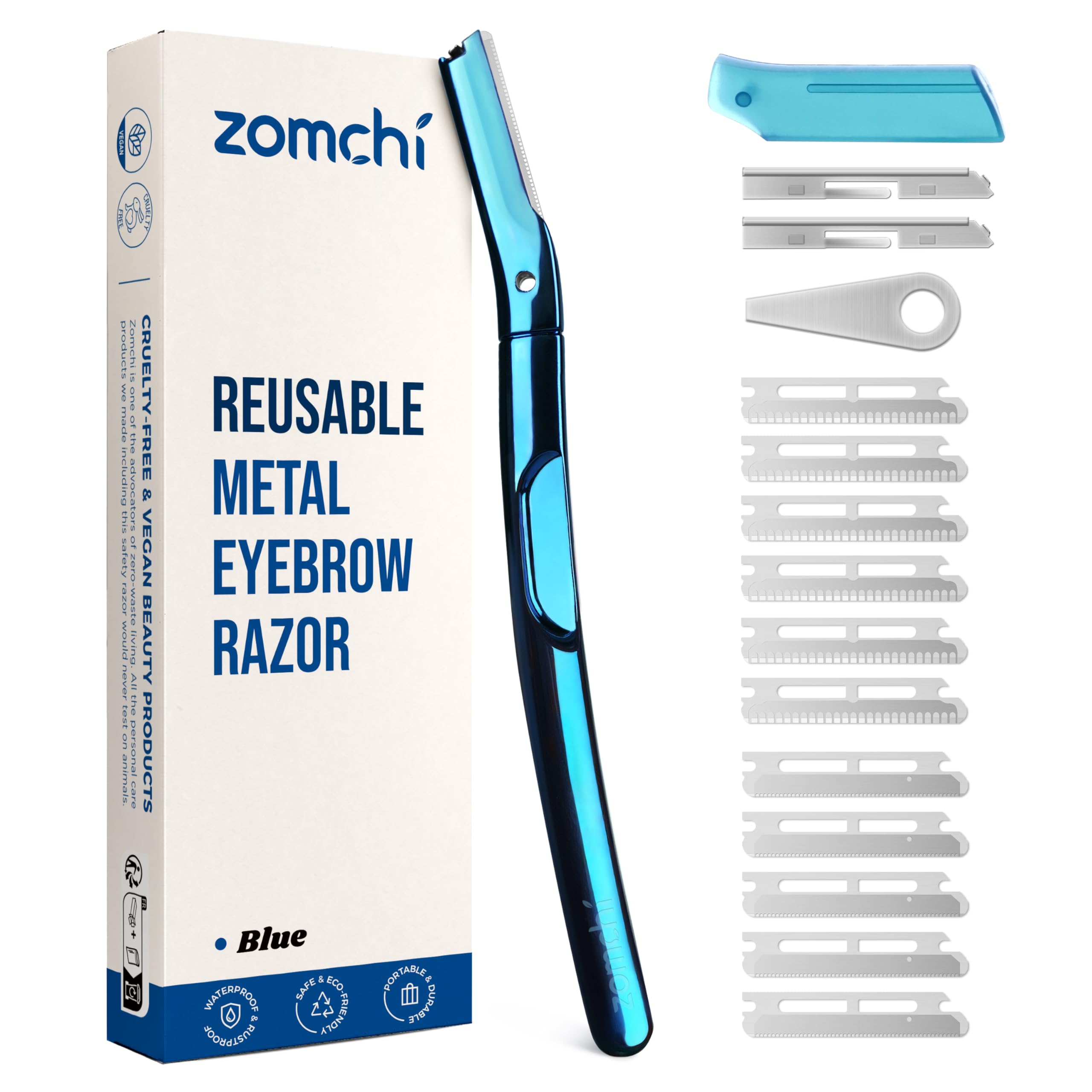 ZOMCHI Eyebrow Razor, Face Razors for Women&Men, Eyebrow Trimmer with Protective Silicone Cap, Dermaplane Razor-Easy&Safe Hair R