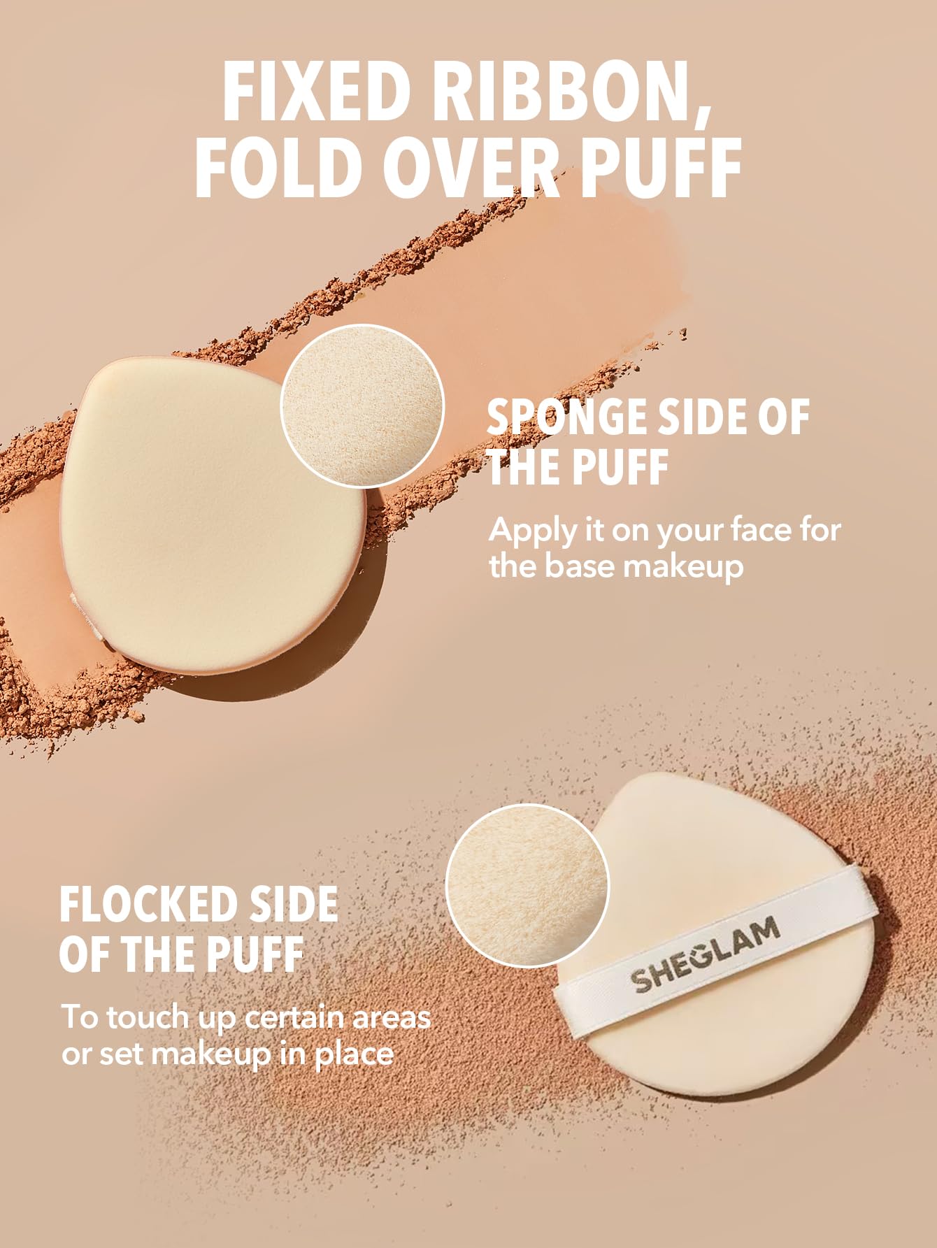 Sheglam Skin-Focus Full Coverage Powder Foundation Oil-Control Lightweight Face Pressed Powder Makeup-Mocha