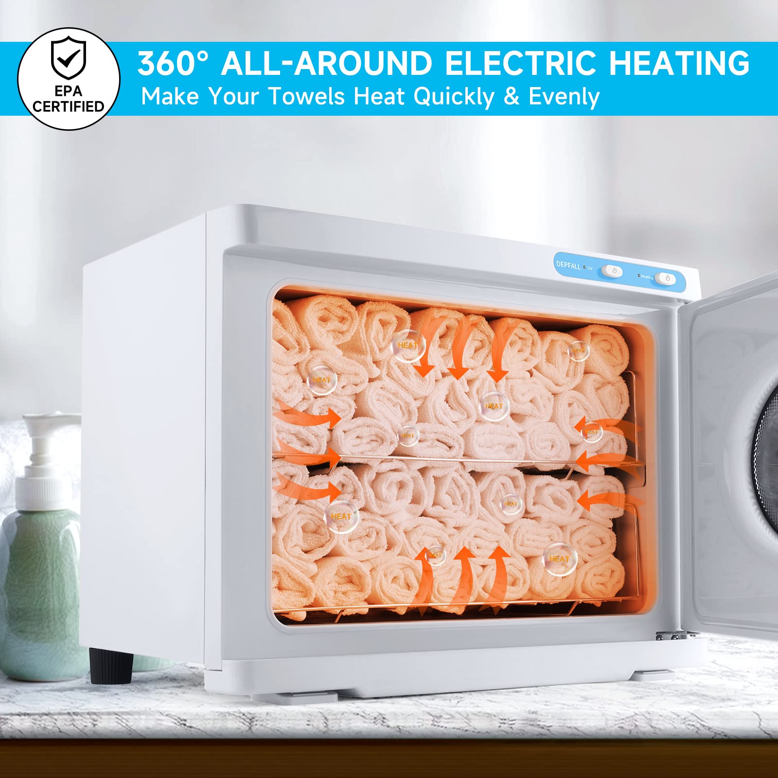 Depfall Hot Towel Warmer, Professional 23L Large Capacity Hot Towel Cabinet, 2-In-1 Spa Towel Warmers For Facials, Barber, Salon