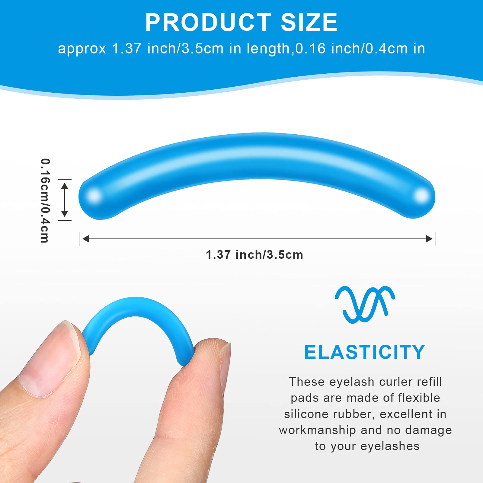 80 Pieces Eyelash Curler Refills Pads Soft Curler Replacement Refills Pads For Universal Eyelash Curler (White, Aqua Blue, Blue,