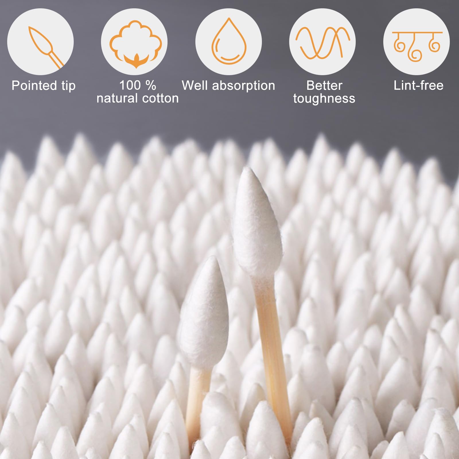 900 Count Cotton Swabs - Double Precision Tips Cotton Swabs With Bamboo Sticks, Ideal For Makeup Touch-Ups & Cleaning (Double Po