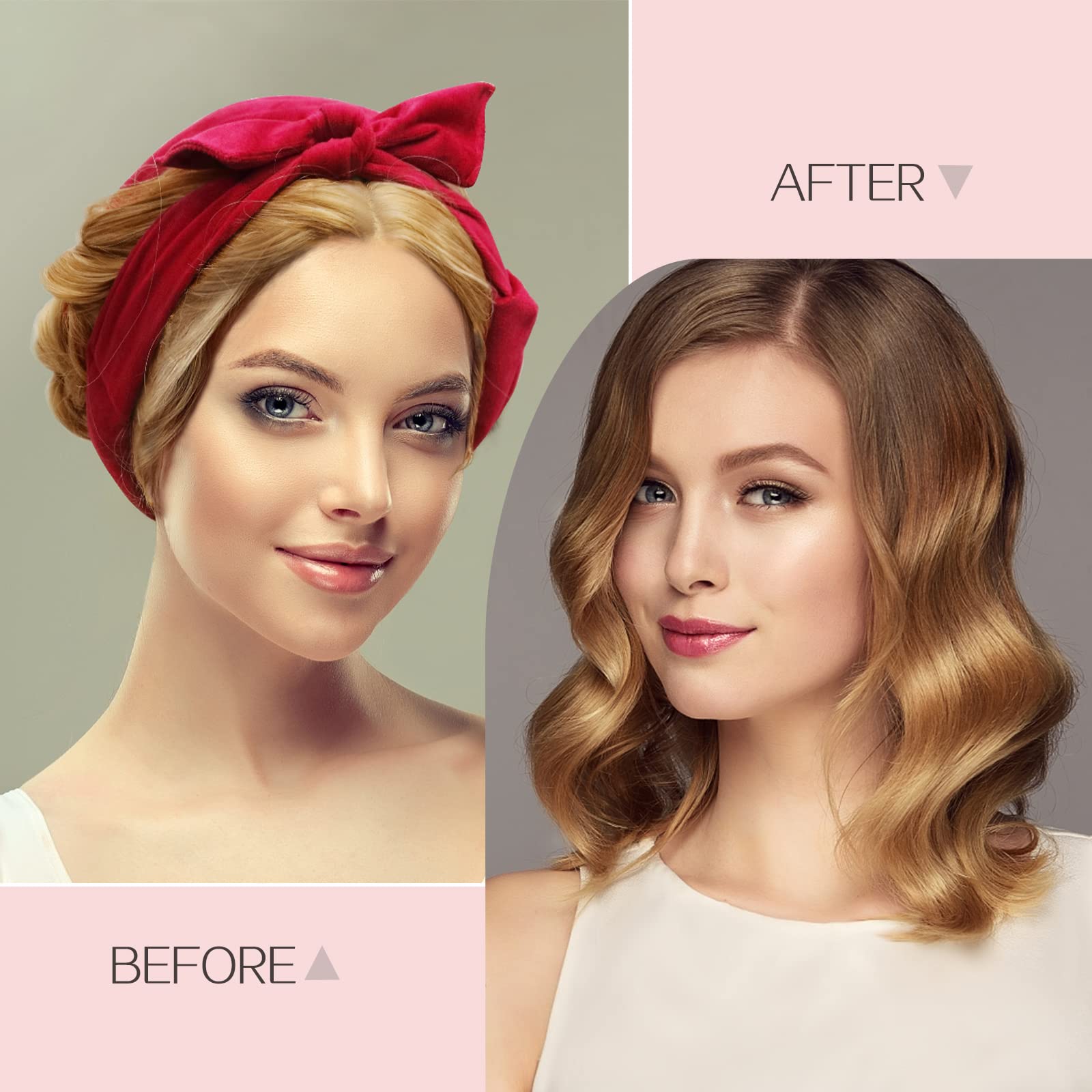 Fitifun Hair Curlers, 61' Extra Long No Heat Curling Headband Hair Curlers To Sleep In, Heatless Hair Curlers For Long Hair (Red