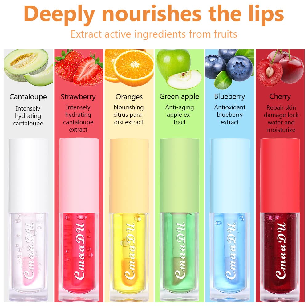 Evpct 6Pcs Mini Clear Color Change Changing Ph Tinted Lip Gloss Sets For Women, Lip Oil Gloss Balm Tint Stain Glaze Pack Hydrati