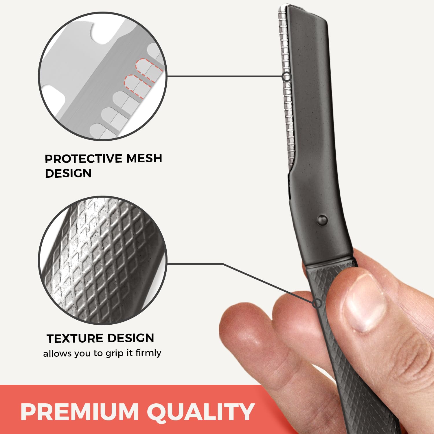 Zomchi Eyebrow Razor, Face Razors For Women&Men, Eyebrow Trimmer Shaper With Precision Cover,Facial Shaver With 6 Blades (Black)