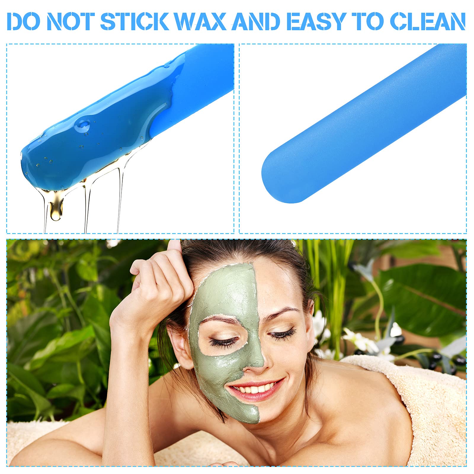 3 Pieces Non-Stick Wax Spatulas Silicone Spatula Waxing Applicator Hair Removal Sticks Applicator Spatula Reusable Scraper Hard