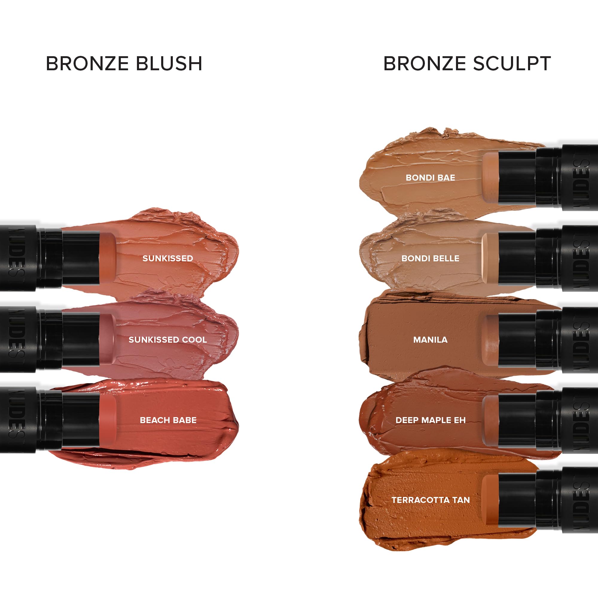 Nudestix Nudies Matte Cream Bronzer 3-In-1 All Over Face Colour For Face, Eyes, And Lips W/Blending Brush (Deep Maple Eh)