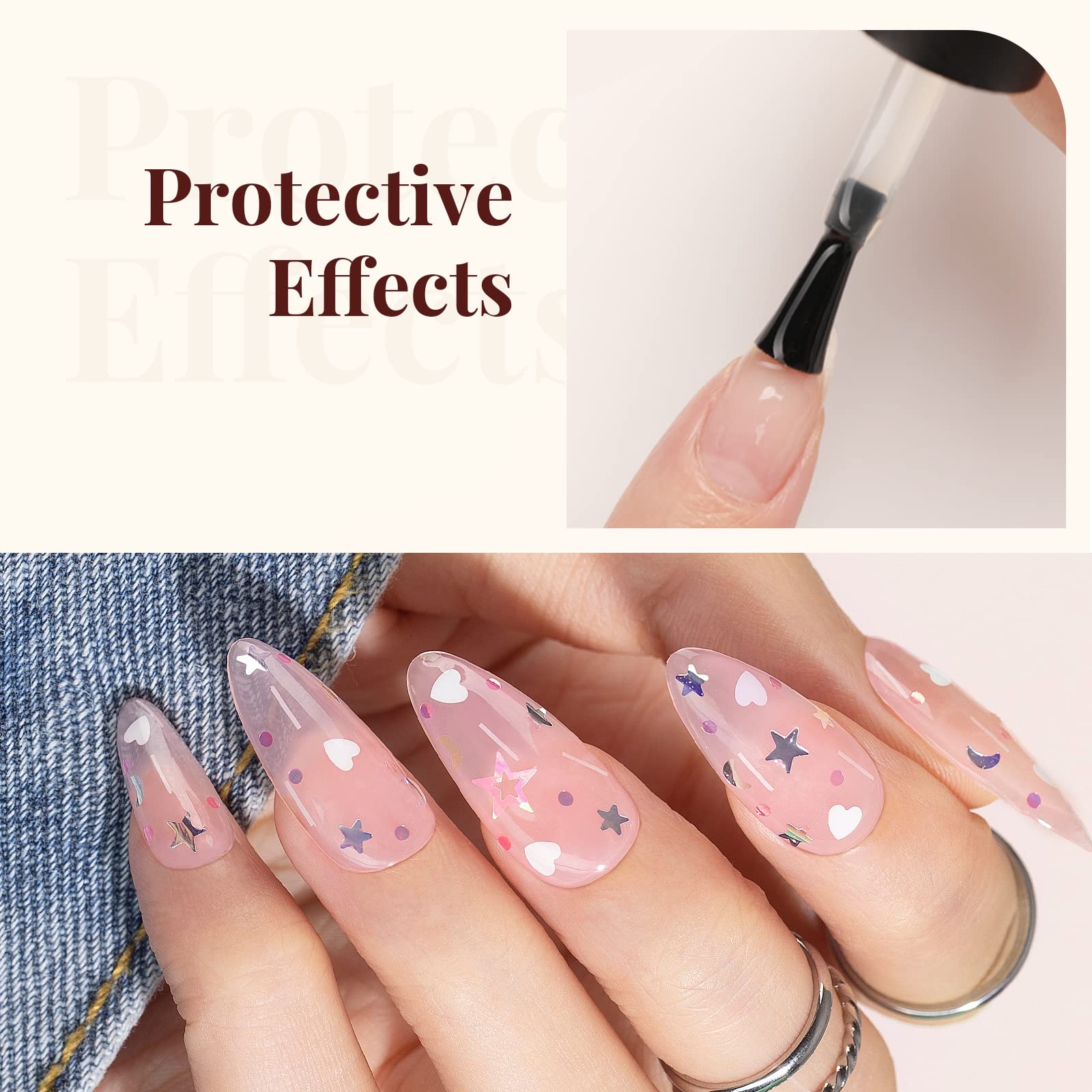 Beetles Gel Top Coat Base Coat Set for Gel Nail Polish, 3Pcs No Wipe Base Gel Matte & Shiny Top Coat, Long Lasting High Gloss an
