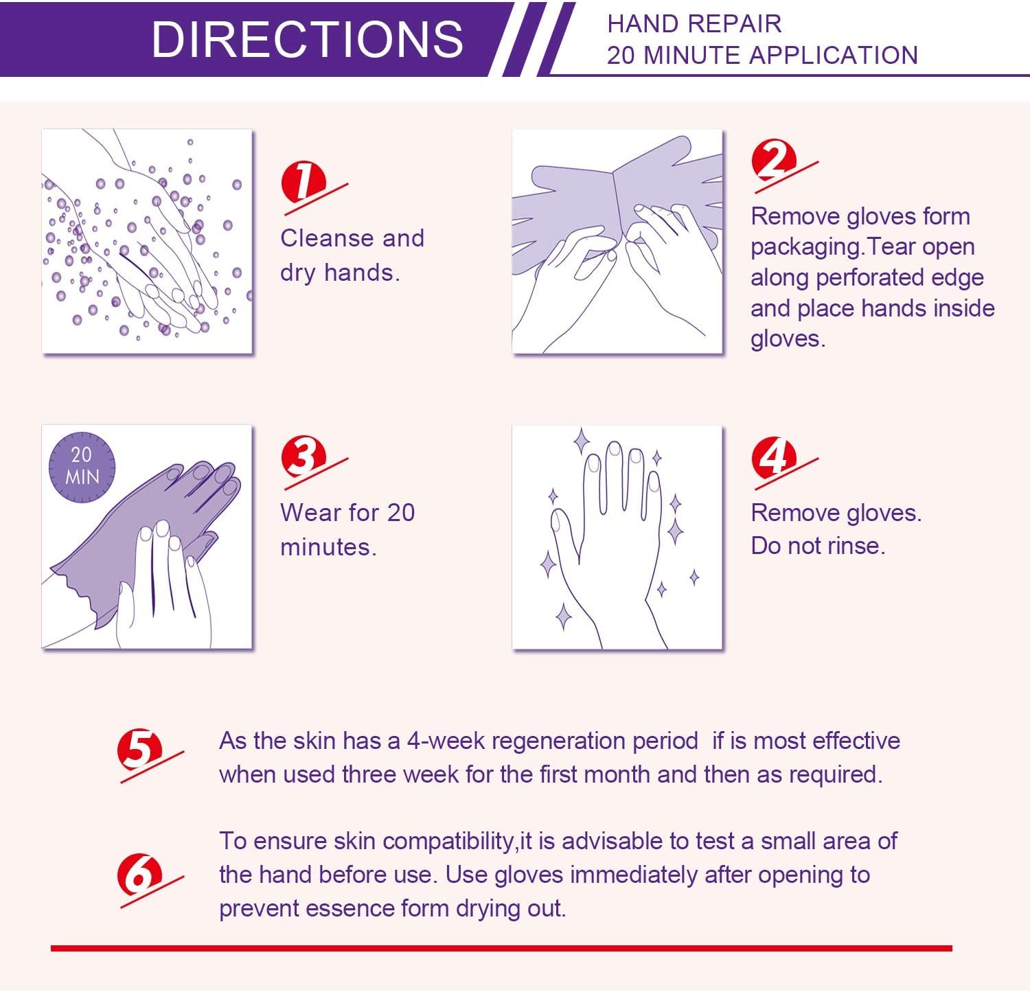 Generic Hand Mask Moisturizing Glove 5 Pack, Hand Peel Mask Exfoliating Gloves, Hand Repair Glove For Dry Hands Treatment, Remov