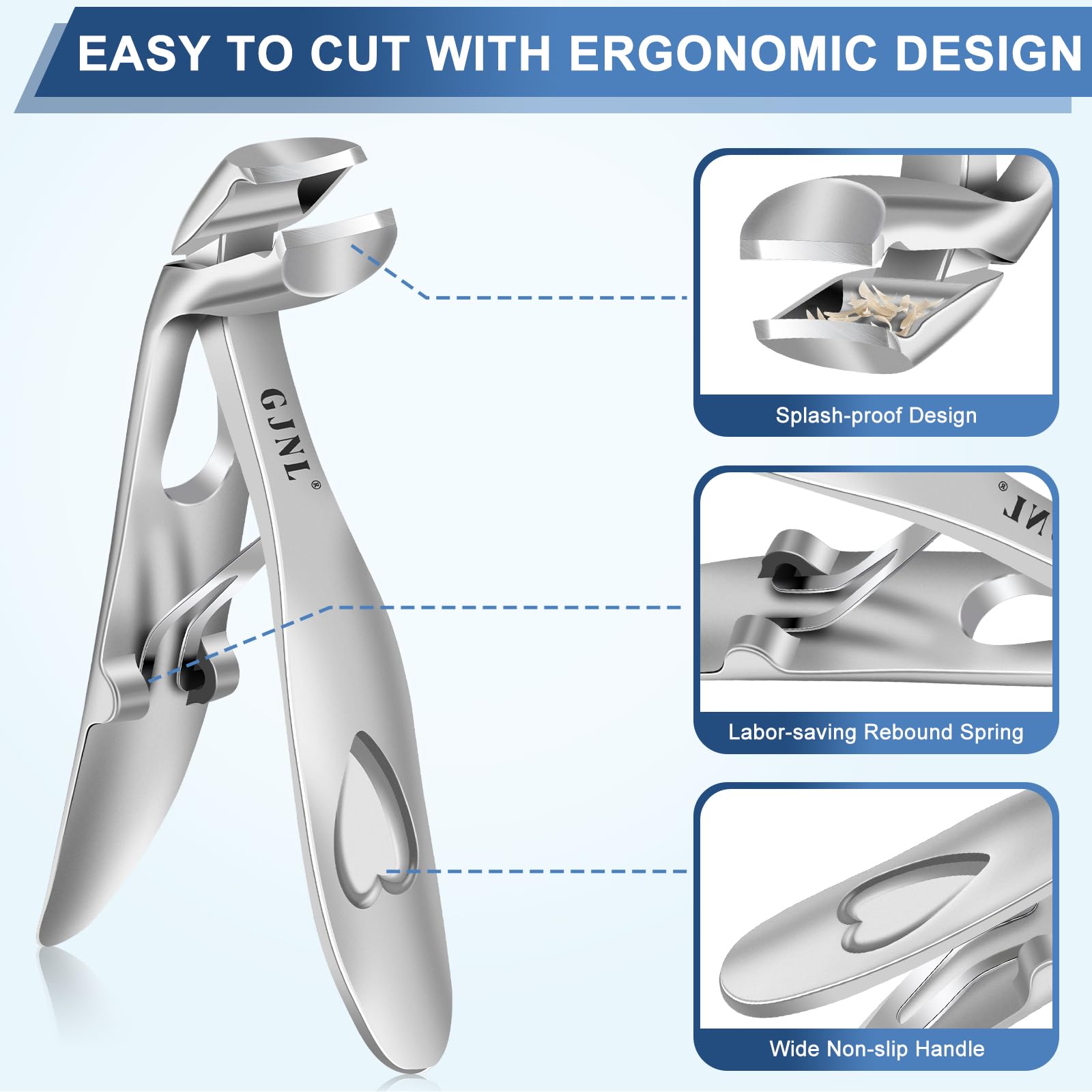 New Nail Clippers For Men, 2024 Upgrade Angled Head Toe Nails Clippers, Wide Jaw Toenail Clippers For Thick Nails, Heavy Duty Na