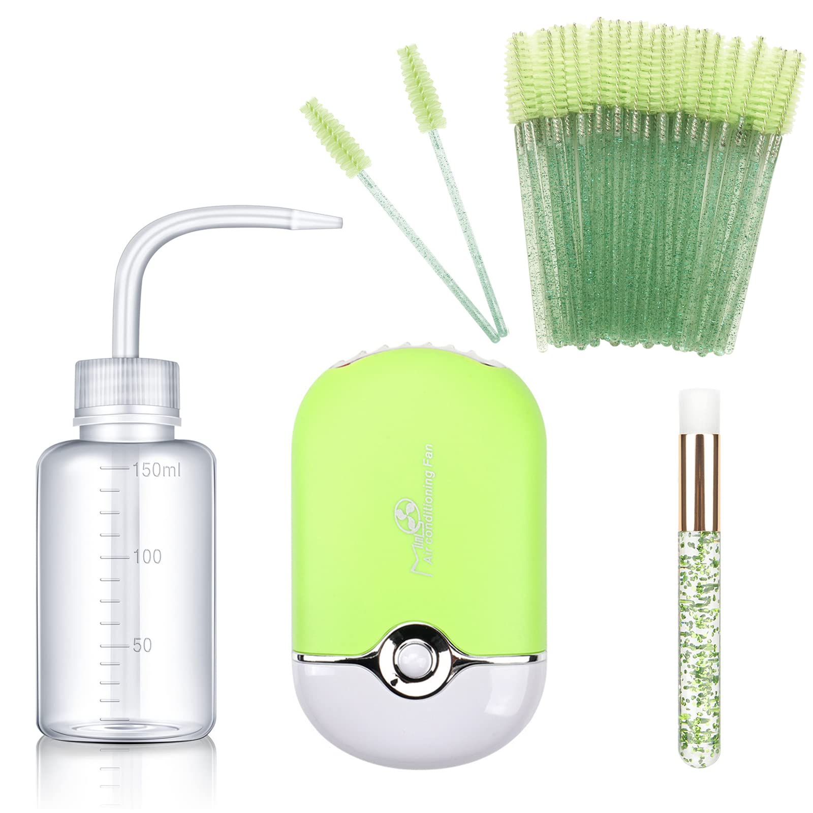 AREMOD Eyelash Extension Supplies with USB Mini Lash Dryer 50 Lash Shampoo Brush 1 Nose Blackhead Facial Cleaning Brush 1 Plasti