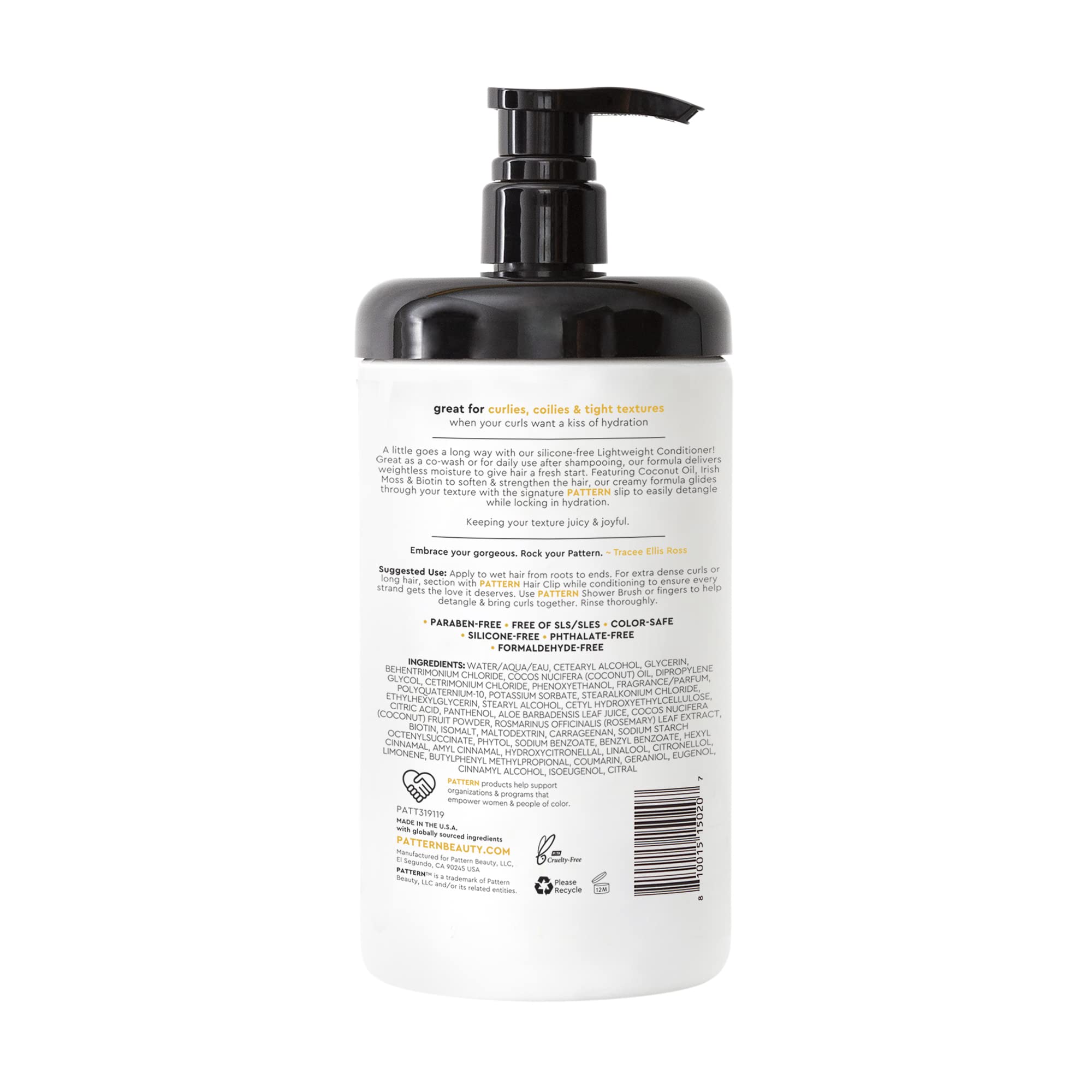 Pattern Beauty By Tracee Ellis Ross Lightweight Conditioner, 29 Fl Oz, Rich Moisture For Curlies, Coilies And Tight-Textured Hai