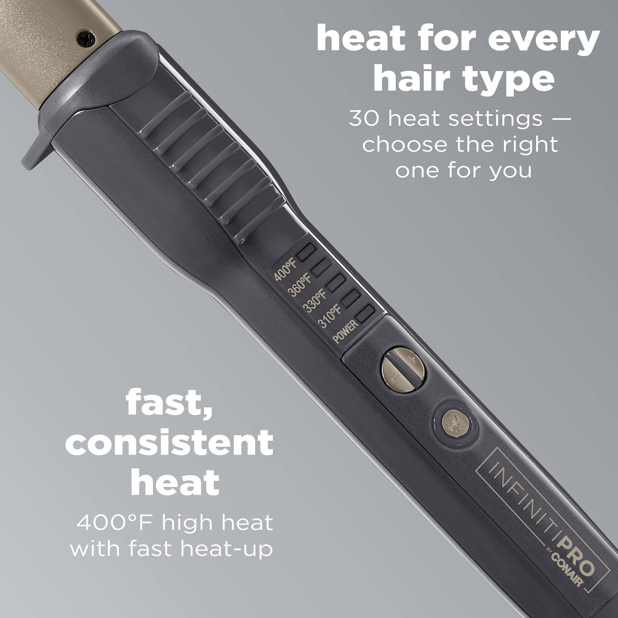 Conair Infinitipro Tourmaline Ceramic 1-Inch To 1/2-Inch Curling Wand, Tapered Wand Produces Beachy Waves