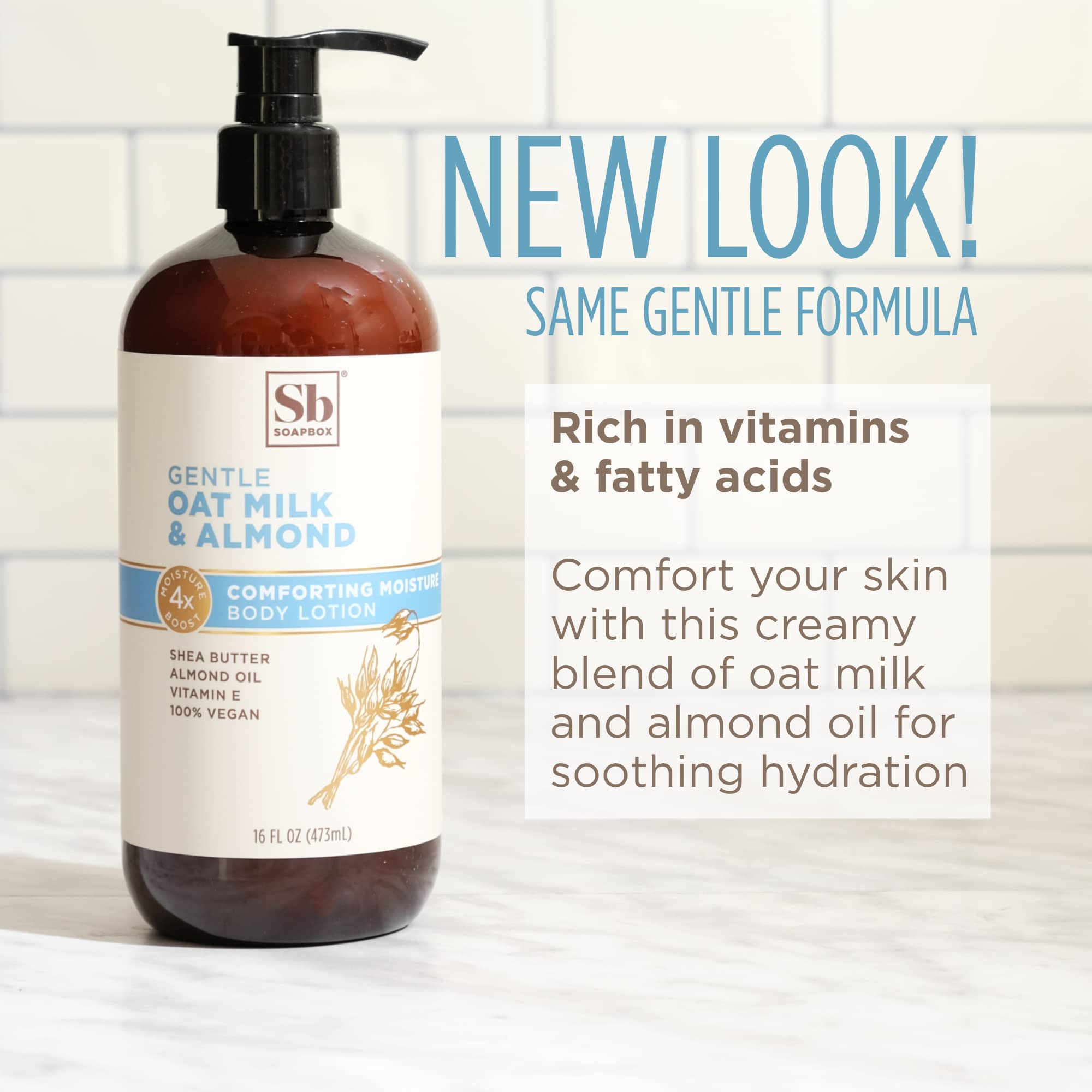 Soapbox Oat Milk & Chai Moisturizing Body Lotion With Shea Butter & Almond Oil | Paraben Free, Cruelty Free, Vegan, Made In The