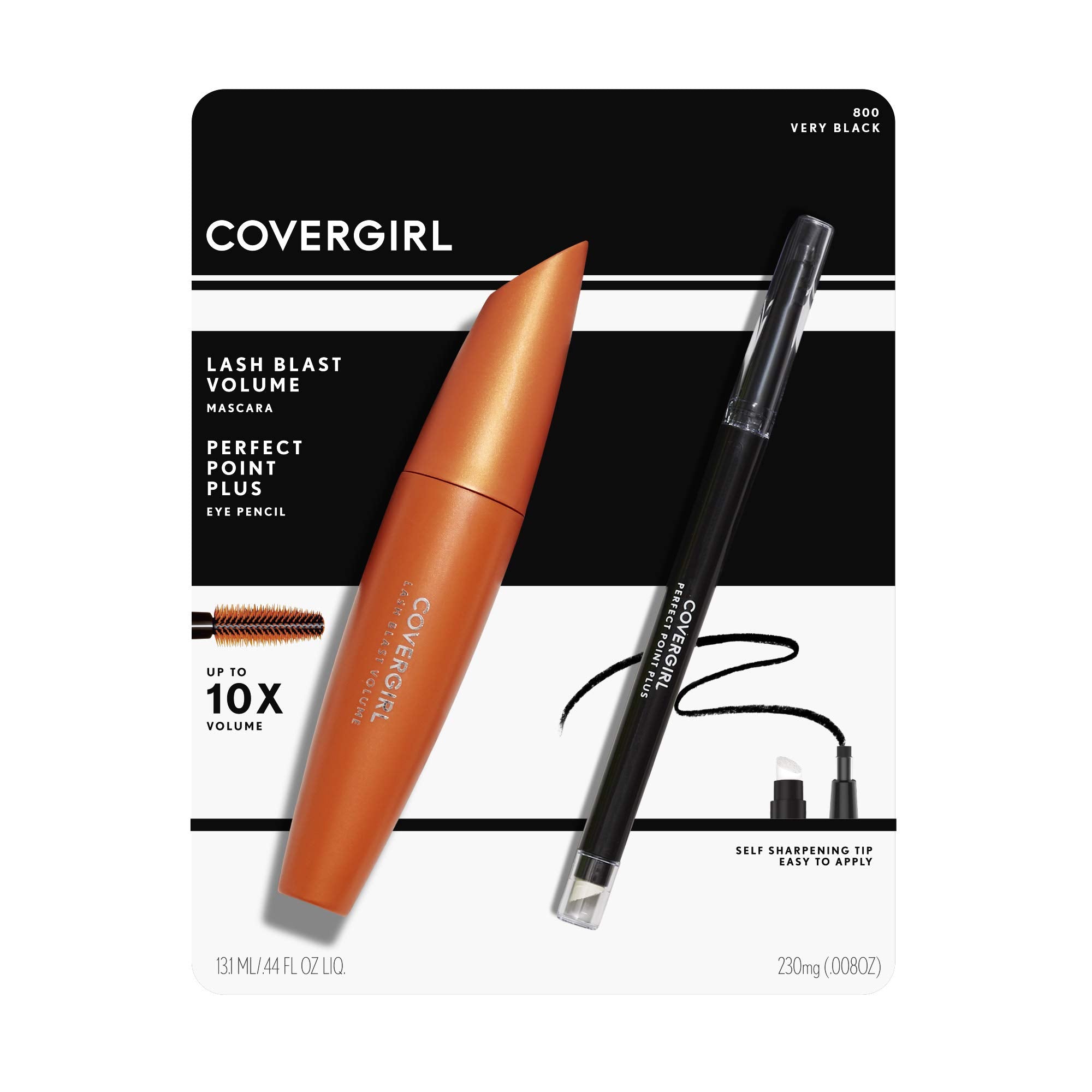 Covergirl Lash Blast Volume Mascara And Perfect Point Plus Eyeliner, Very Black/Black Onyx, 0.026 Pound (Packaging May Vary)