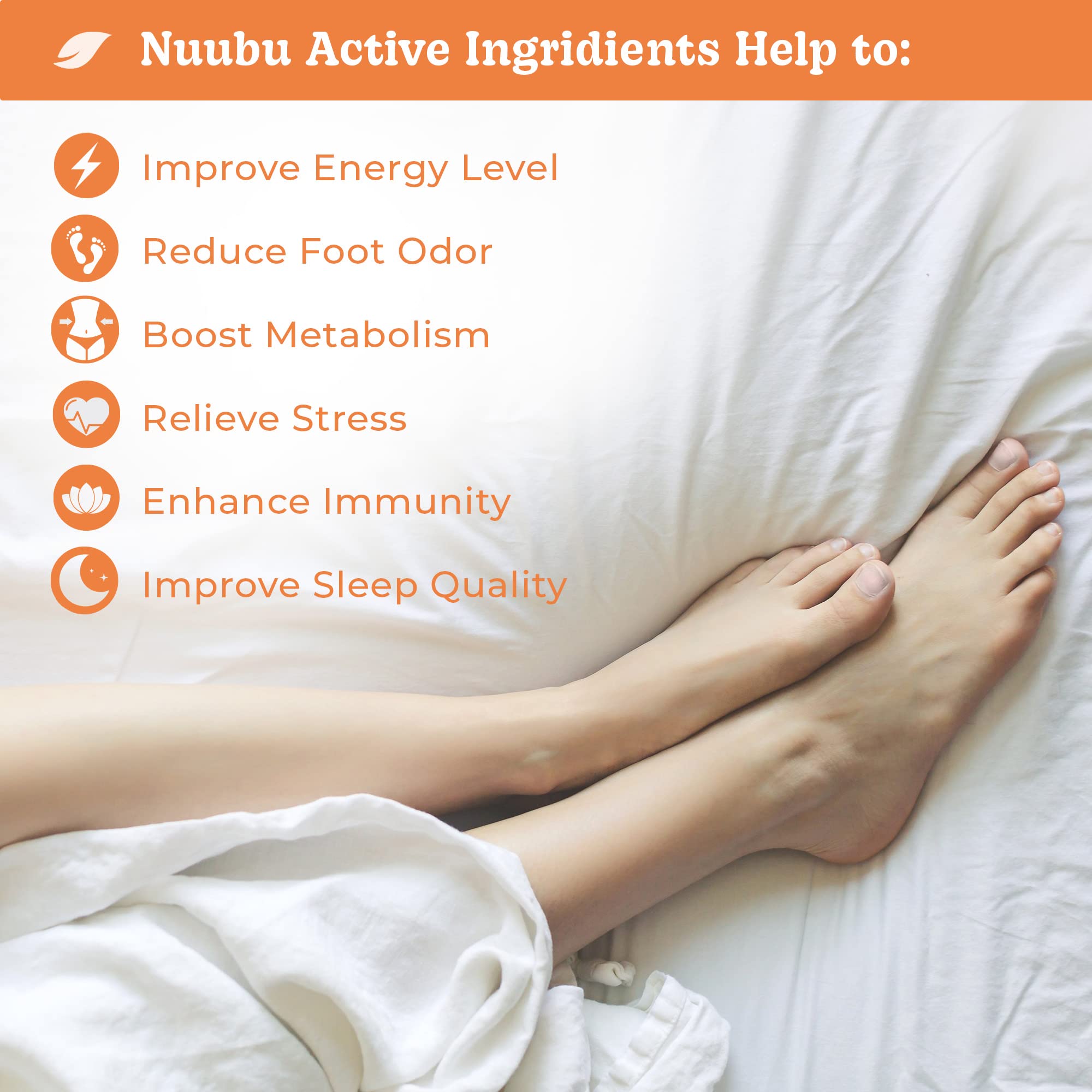 Nuubu | Ginger Deep Cleansing Foot Pads For Better Sleep & Foot Care | Premium Japanese Organic Foot Pads With Ginger Powder (10