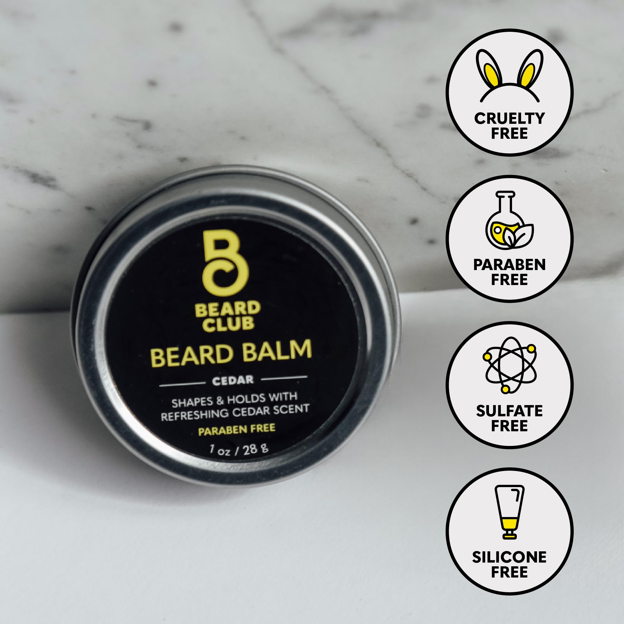 The Beard Club Cedar Beard Butter - Men'S Styling Balm, Softener, Moisturizer, And Leave-In Conditioner - Beard Wax - 2Oz