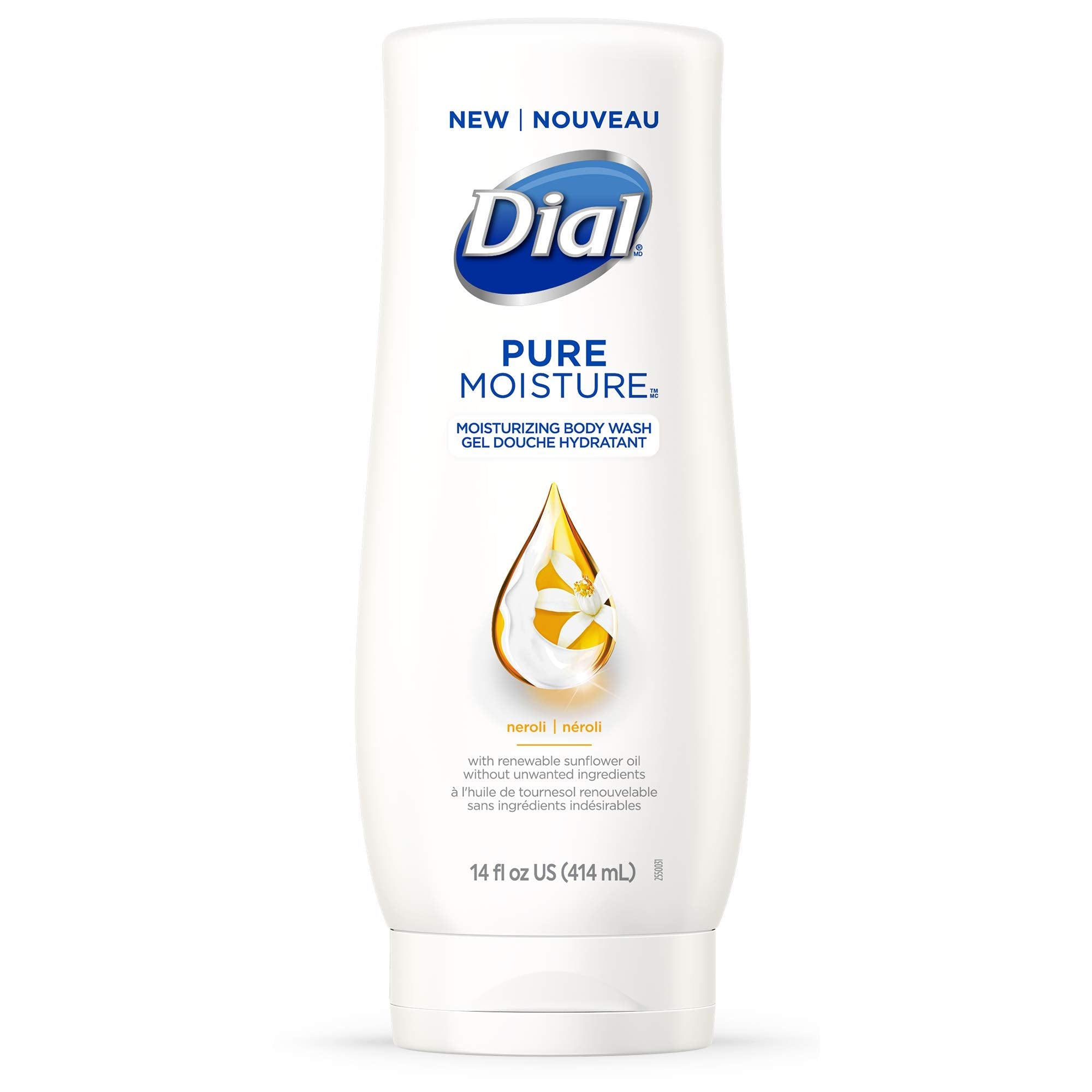 Dial Pure Moisture Body Wash, Neroli, 14 Ounce (Pack of 4)