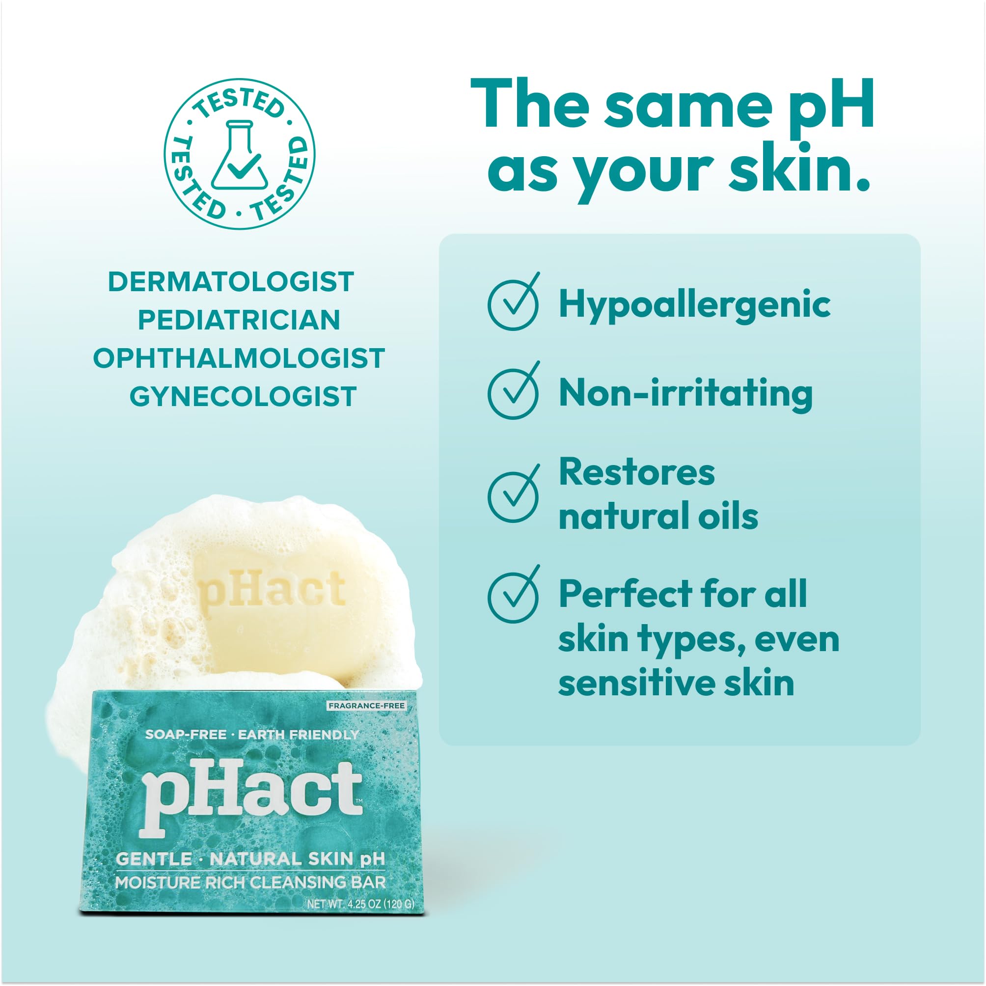 Andrew Lessman Phact Moisture-Rich, Soap-Free Cleansing Bar. Natural Skin Ph. Fragrance-Free. All Skin Types - Even Sensitive Sk