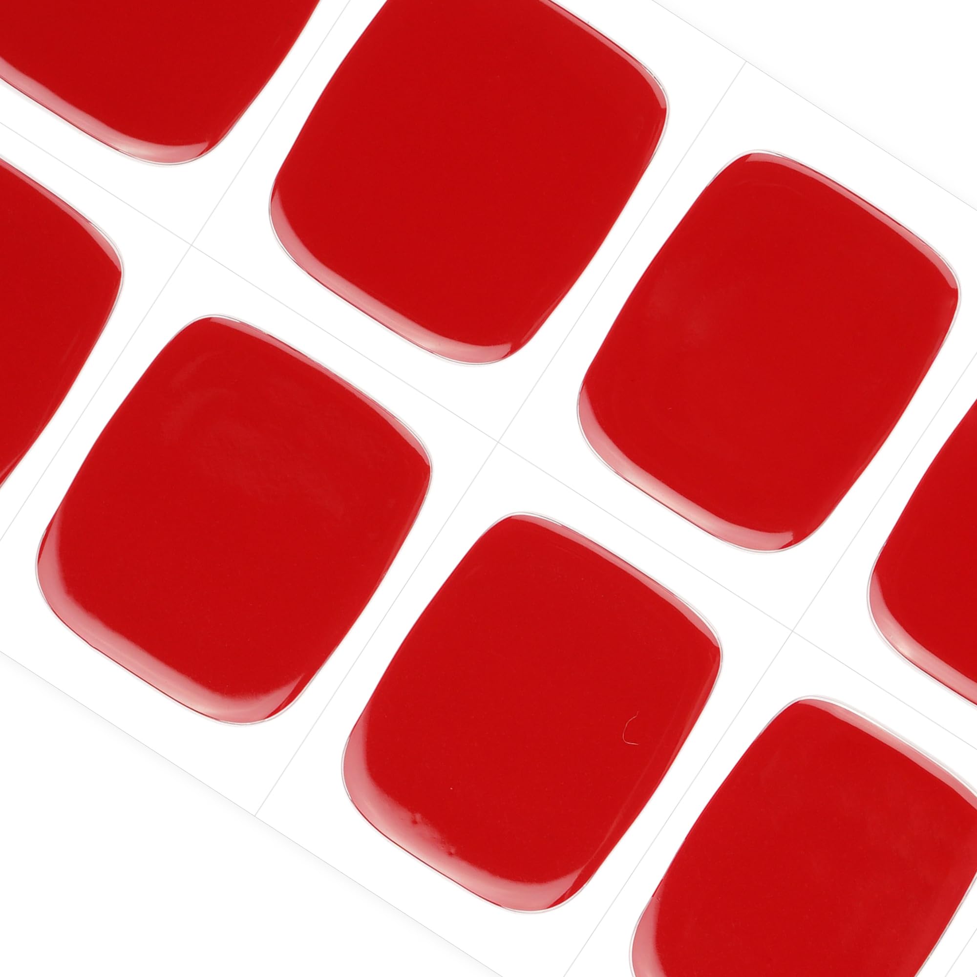 Danni & Toni Semi Cured Gel Toenail Strips Red (Scarlet Delight) Gel Toenail Stickers Glazed Gel Pedi Wraps 37 Stickers