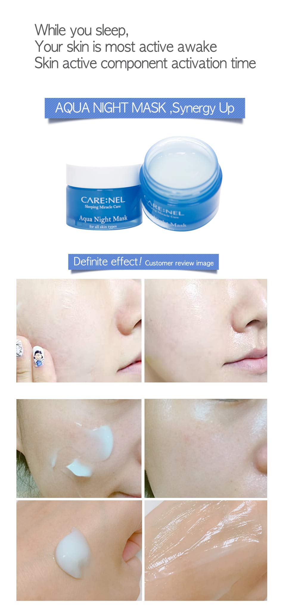 Korean Beauty Aqua Night Mask - Facial Self Skin Care Products Water Sleeping Masks 15Ml/0.5 Fl.Oz (3 Set) Gifts For Women - Acn