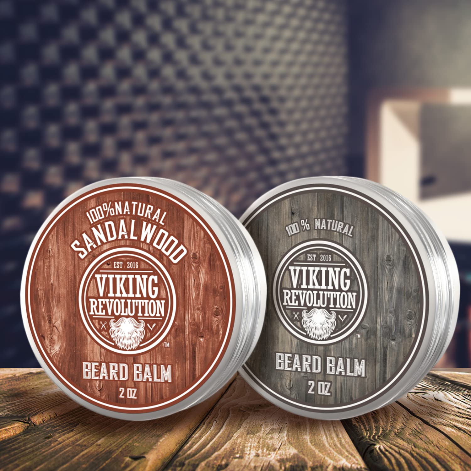 Viking Revolution Beard Balm - All Natural Grooming Treatment With Argan Oil & Mango Butter - Strengthens & Softens Beards & Mus