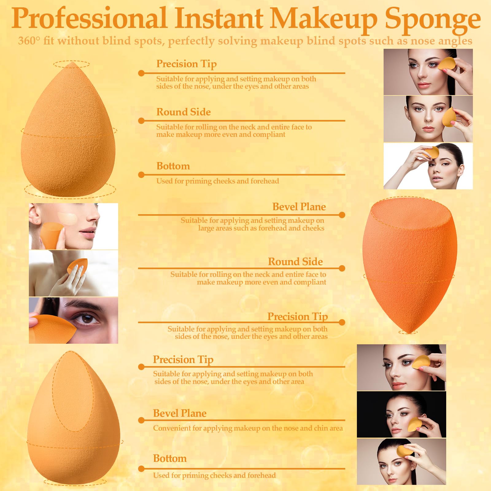 14 Pcs Makeup Sponge Set,Beauty Sponges Blender With 4 Pcs Powder Puff And 4 Pcs Mini Make Up Sponges Birthday Gift,Mother 'S Da
