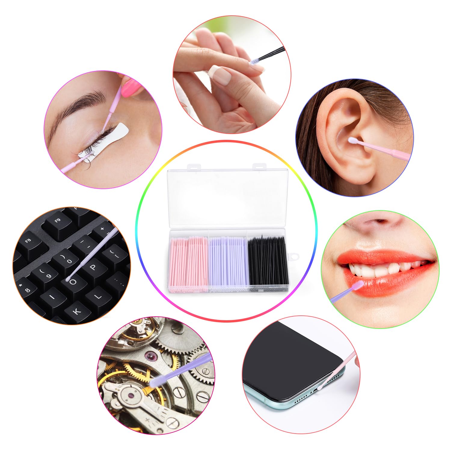 400Pcs Micro Applicator Brush,Jassins Microswabs For Eyelash Extensions,Disposable Precision Mascara Swabs,Suitable For Cleaning