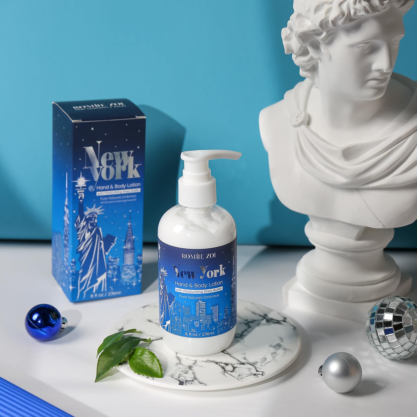Romiie Zoi Daily Hand & Body Lotion With Moisturizing Shea Butter - New York With The Scent Of Wood Sage & Sea Salt - 236 Ml / 8