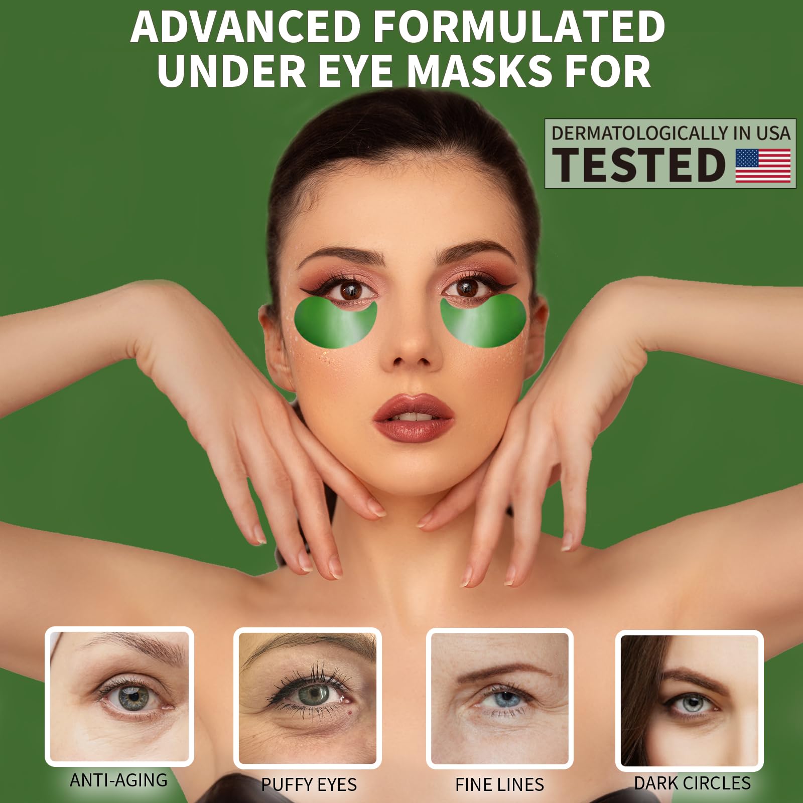 Qyiywim Under Eye Patches 70Pcs, Green Tea Eye Patches For Puffy Eyes Treatment, Under Eye Masks For Dark Circles And Puffiness,