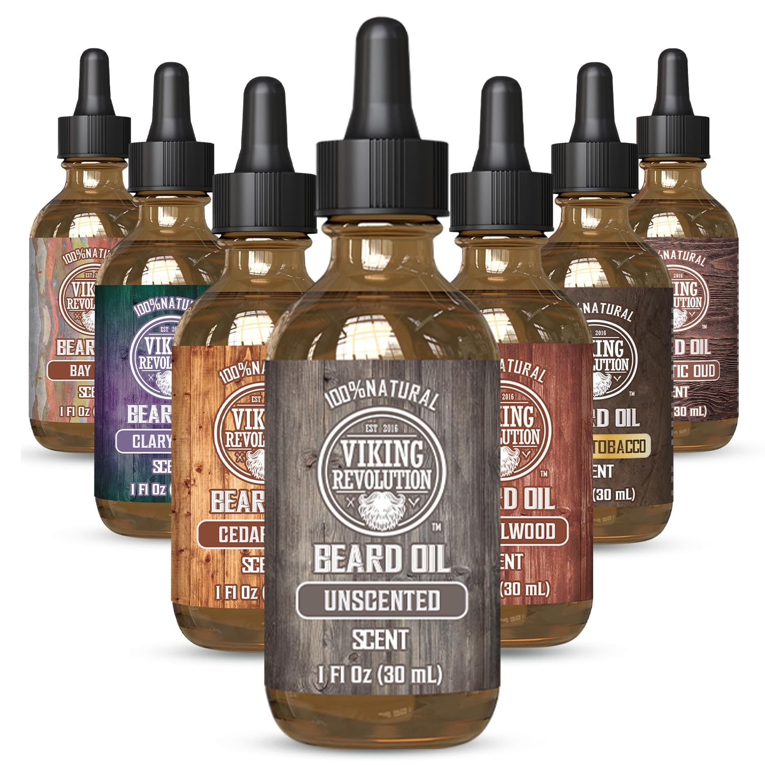 Viking Revolution Unscented Beard Oil For Men - Natural Mens Beard Oil With Argan Oil And Jojoba Oil - Beard Softener, Strengthe