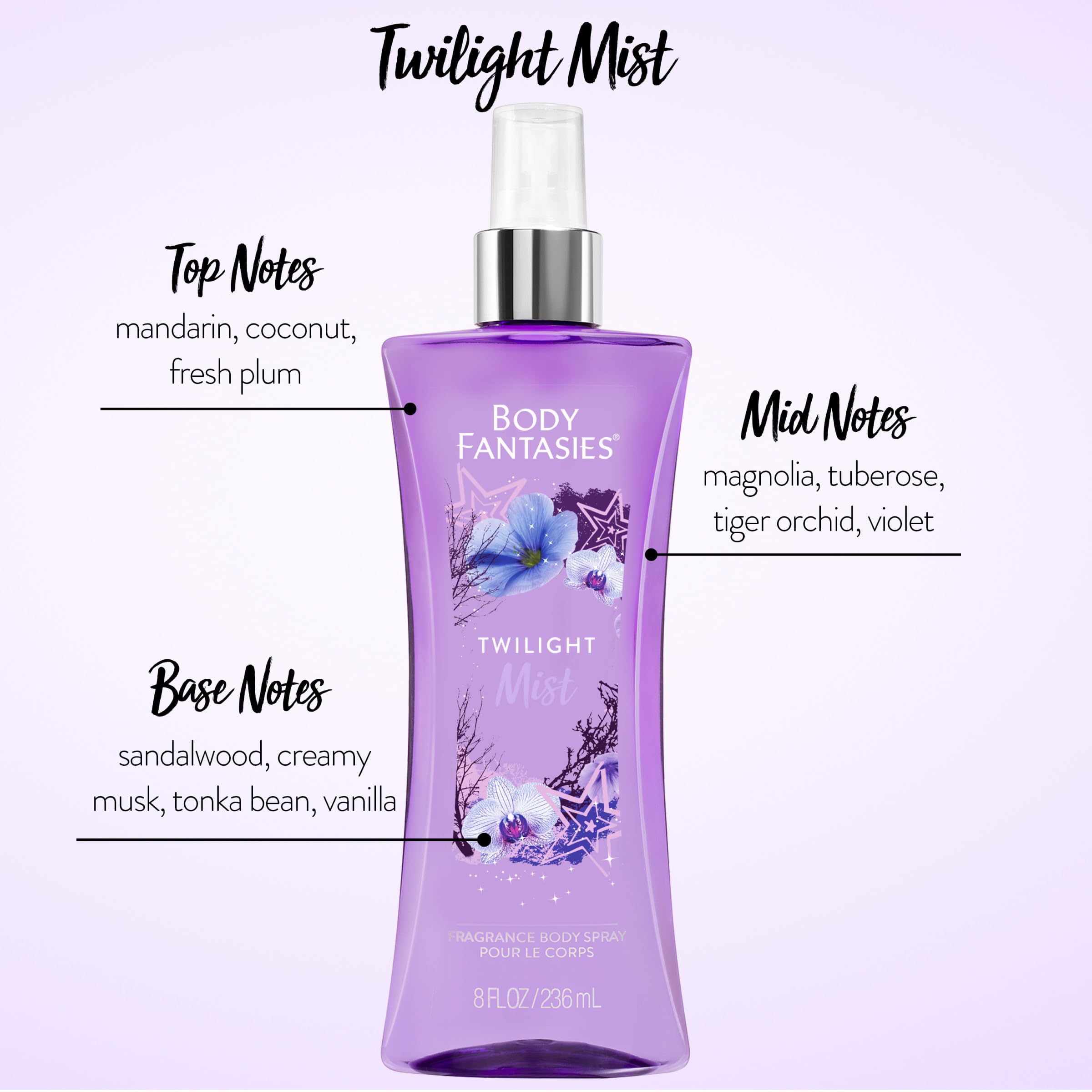 Twilight Mist By Body Fantasies, 8 Oz Fragrance Body Spray For Women
