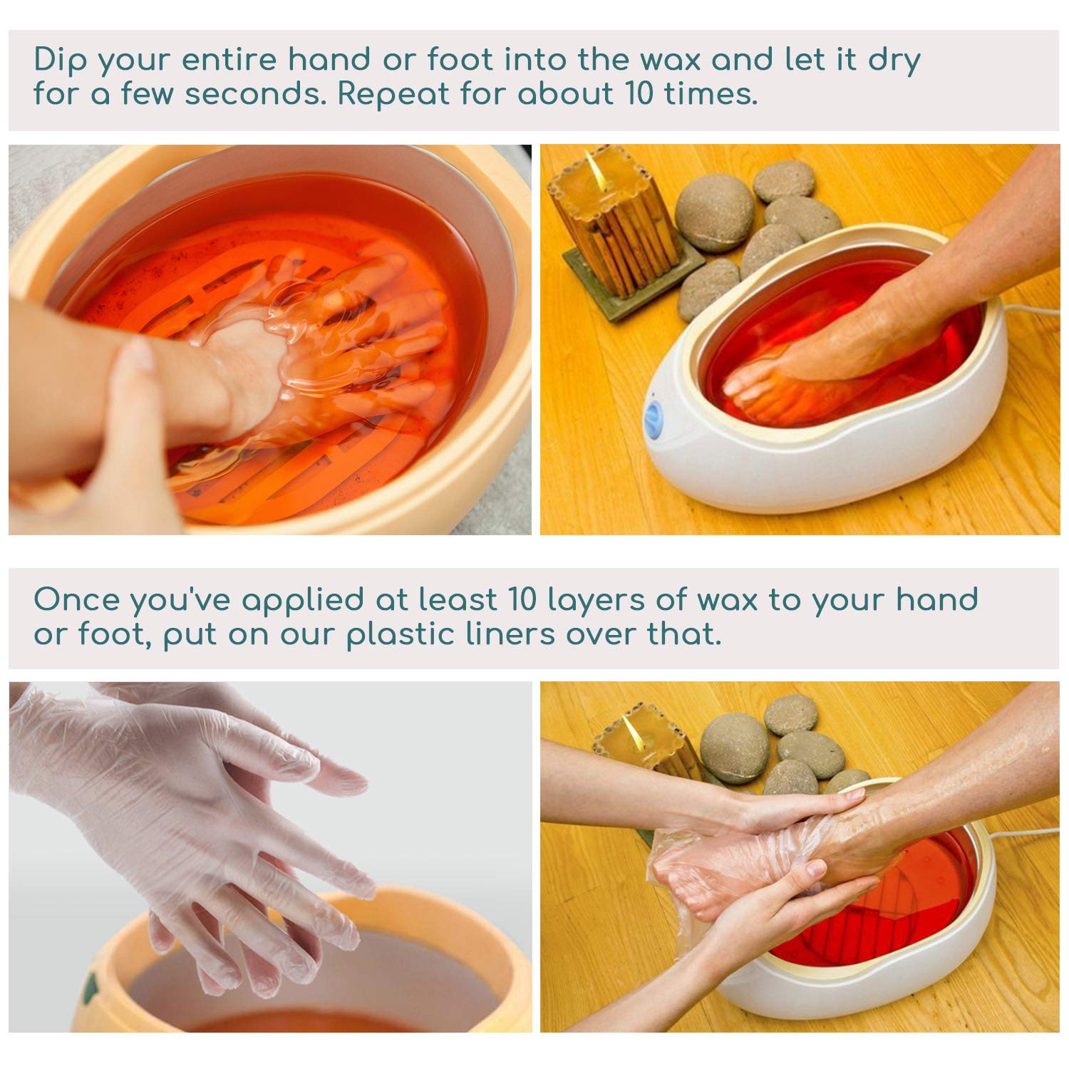 Segbeauty 200Pcs Paraffin Wax Bath Liners, Plastic Socks For Moisturizing, Paraffin Baths Gloves For Hand, Foot Covers Pedicure