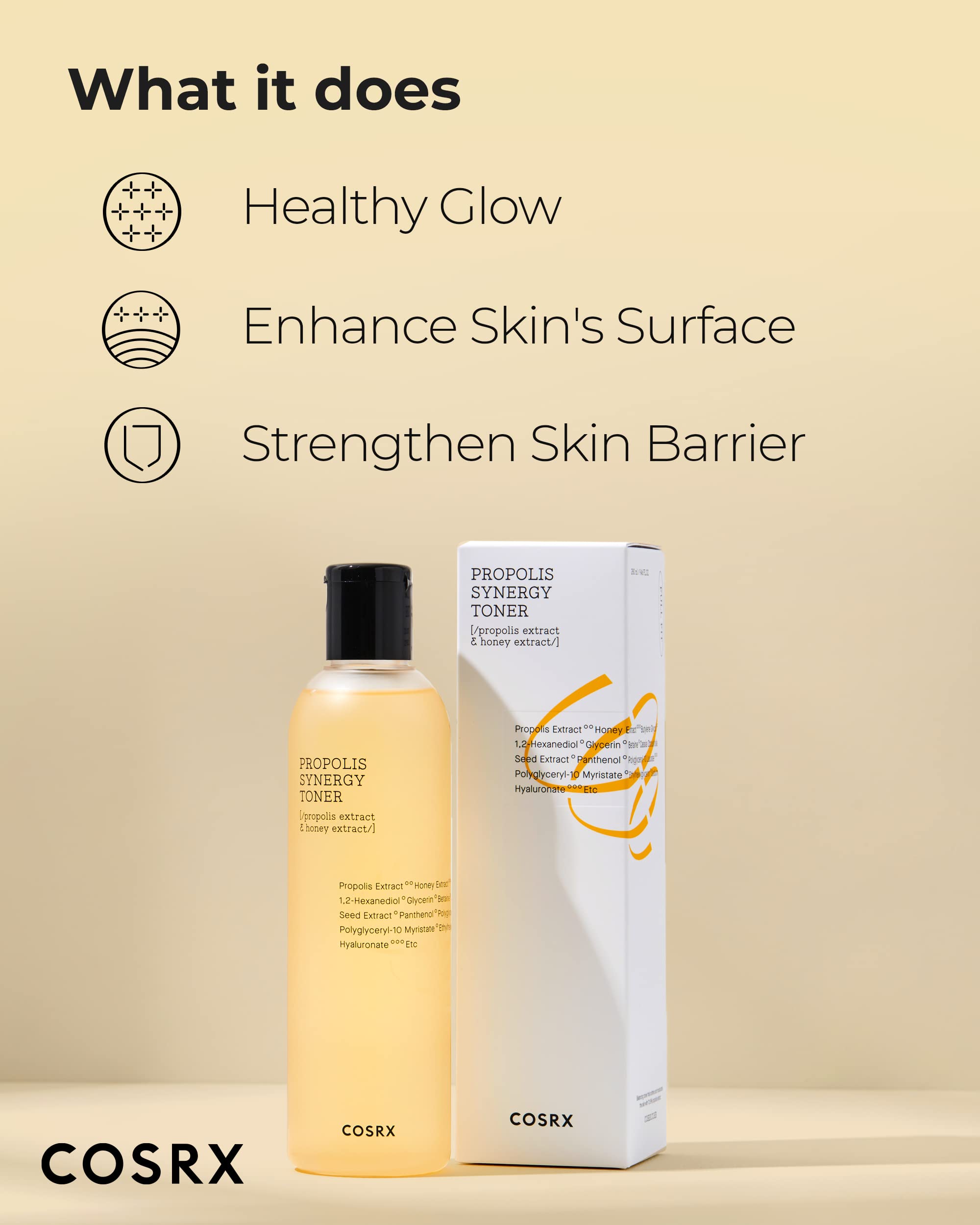 Cosrx Full Fit Propolis Synergy Toner, 150Ml / 5.07 Fl.Oz | Instant Moisture Boosting Toner, Propolis 72.6% Honey 10.7% Pantheno