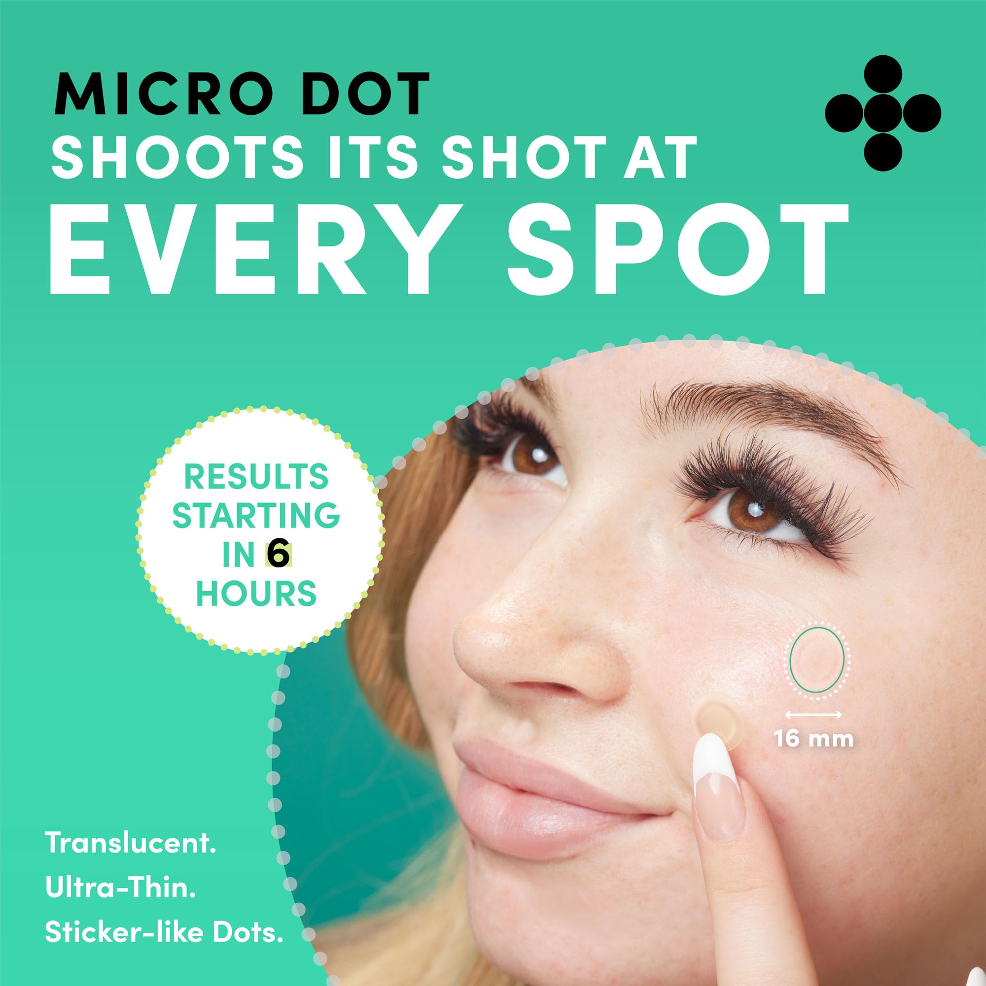 Dots For Spots Micro Dot Pimple Patches (Pack Of 9) - Niacinamide Formula For Face And Body - Discreet Design, Fast-Acting, Vega