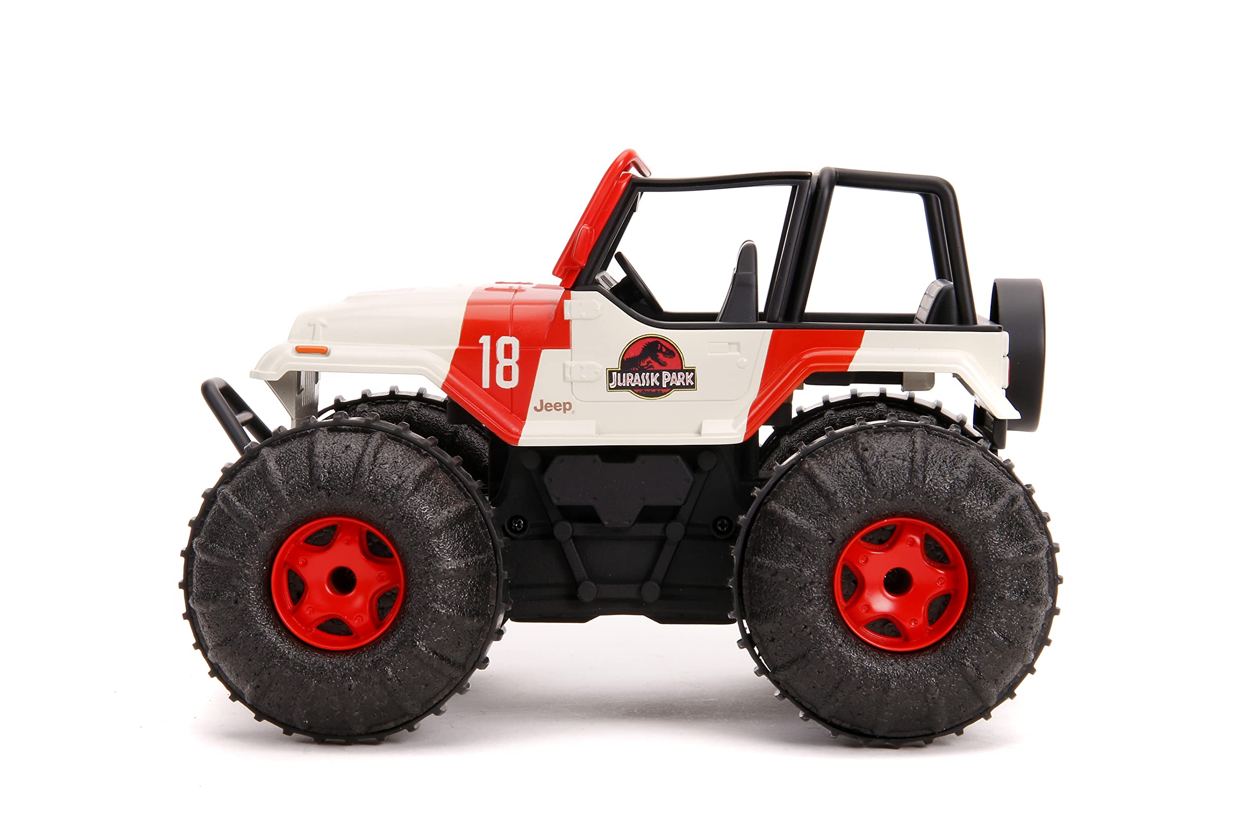 Jada Toys Jurassic World 105 Jeep Wrangler Water And Land Rc Radio Control Cars, Toys For Kids And Adults
