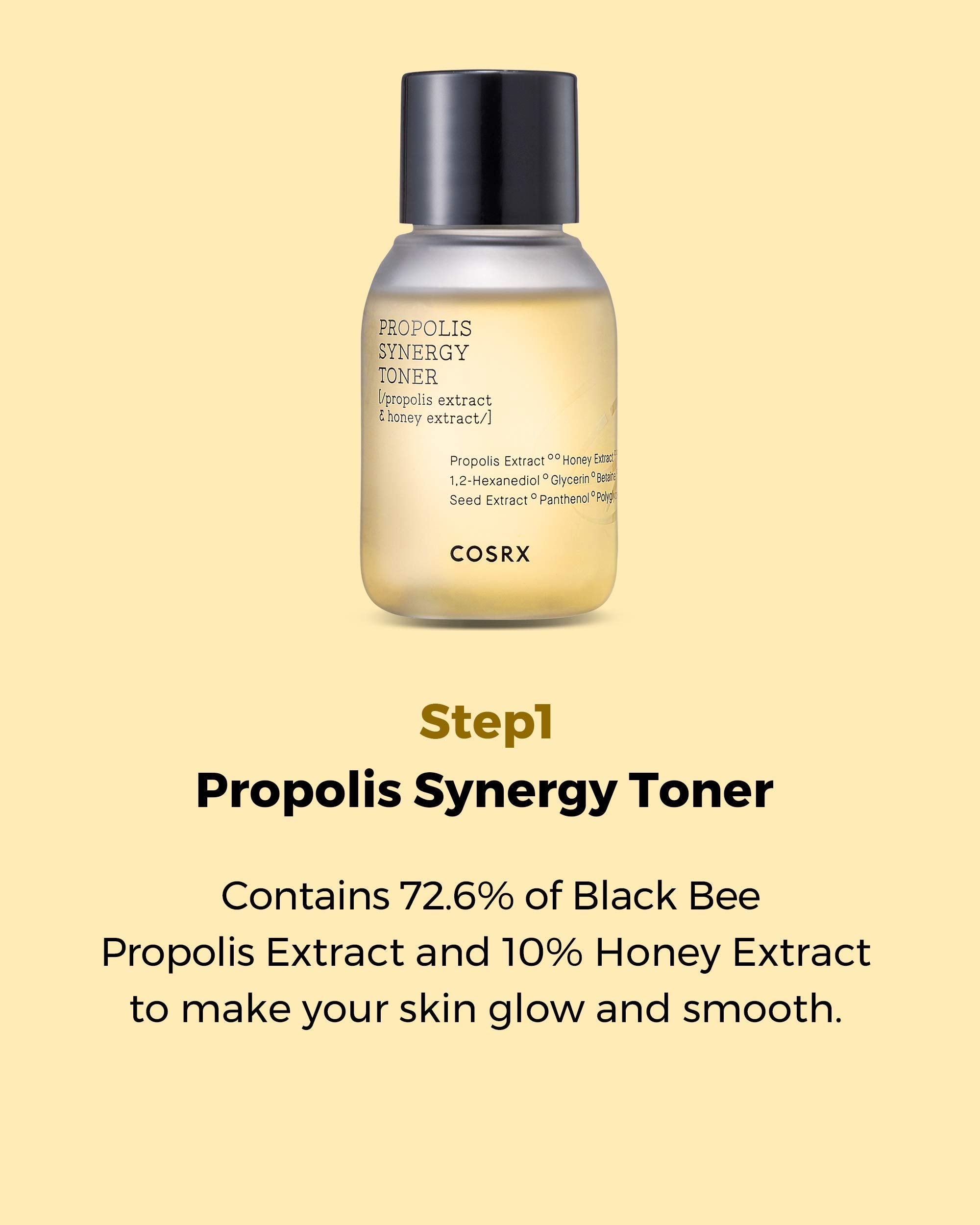 Cosrx Honey Glow Kit, Korean Skin Care Set With Propolis Facial Toner, Serum, & Cream, Mini Travel Essentials, Deep Moisture, Hy