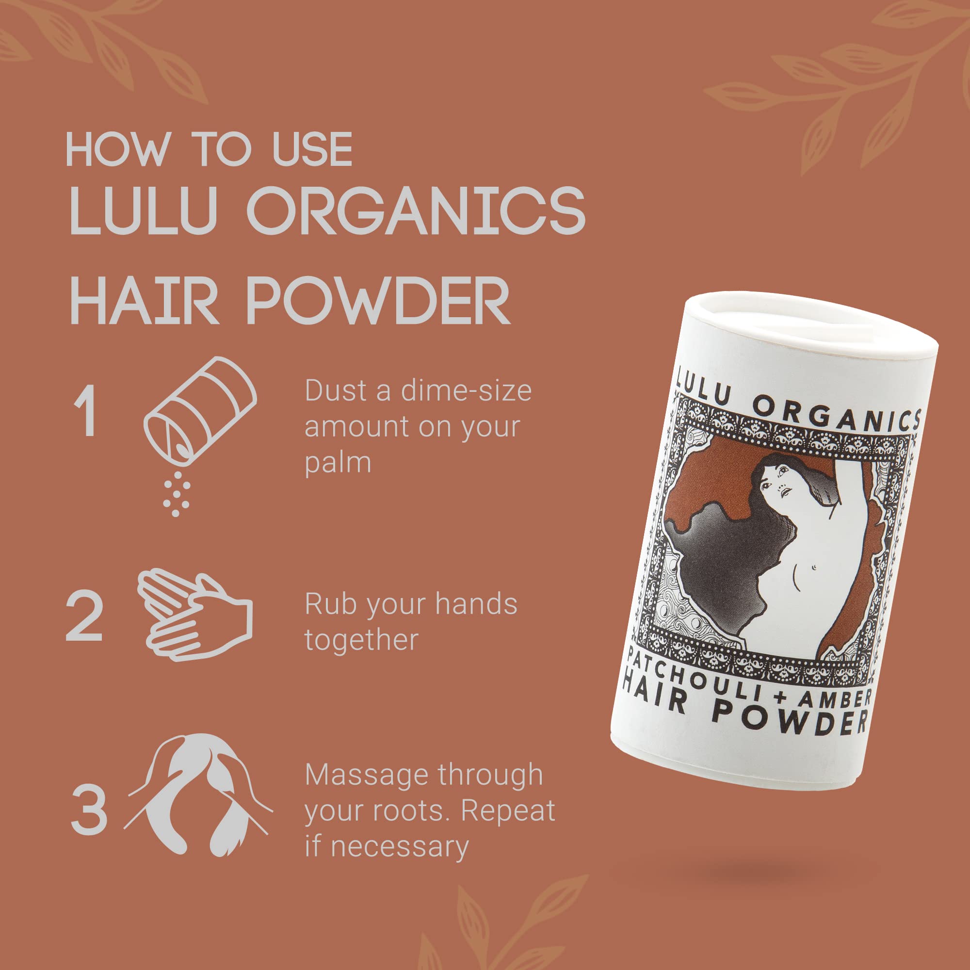 Lulu_Organics - Hair Powder, All-Natural Dry Shampoo, Talc-Free Shampoo For Oily Hair, Patchouli And Amber, 1 Oz