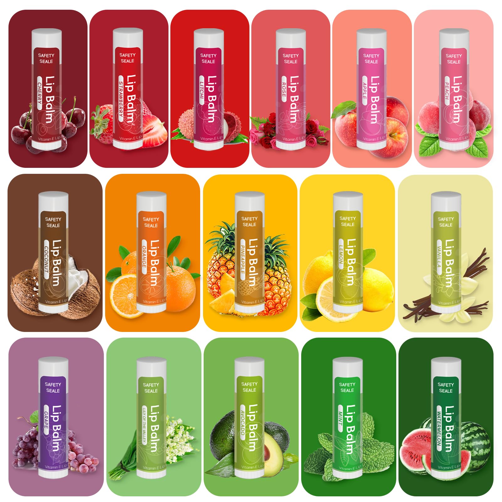 64 Pack Natural Lip Balm Bulk With Vitamin E And Coconut Oil - Moisturizing Dry Cracked Lips, Mini Chap Stick Gifts For Kids Wom