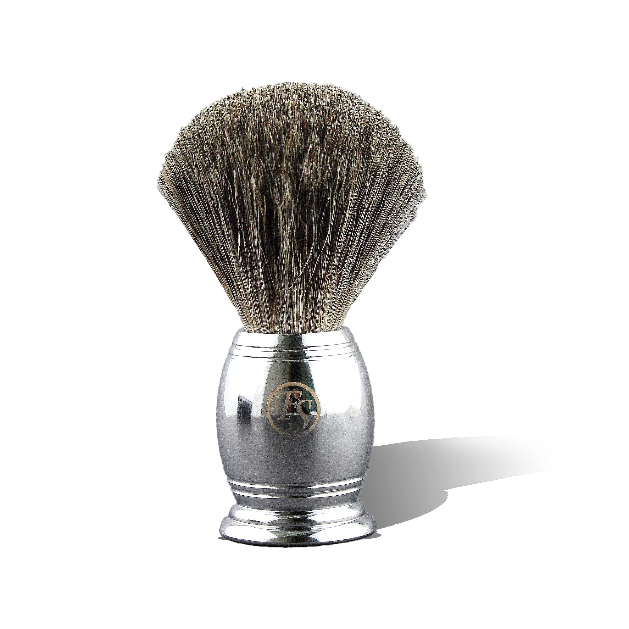 Shaving Brush for Men, Synthetic hair Chrome Metal Best Brush for Personal and Professional Shaving Hair Salon Tool Gifts for Fr