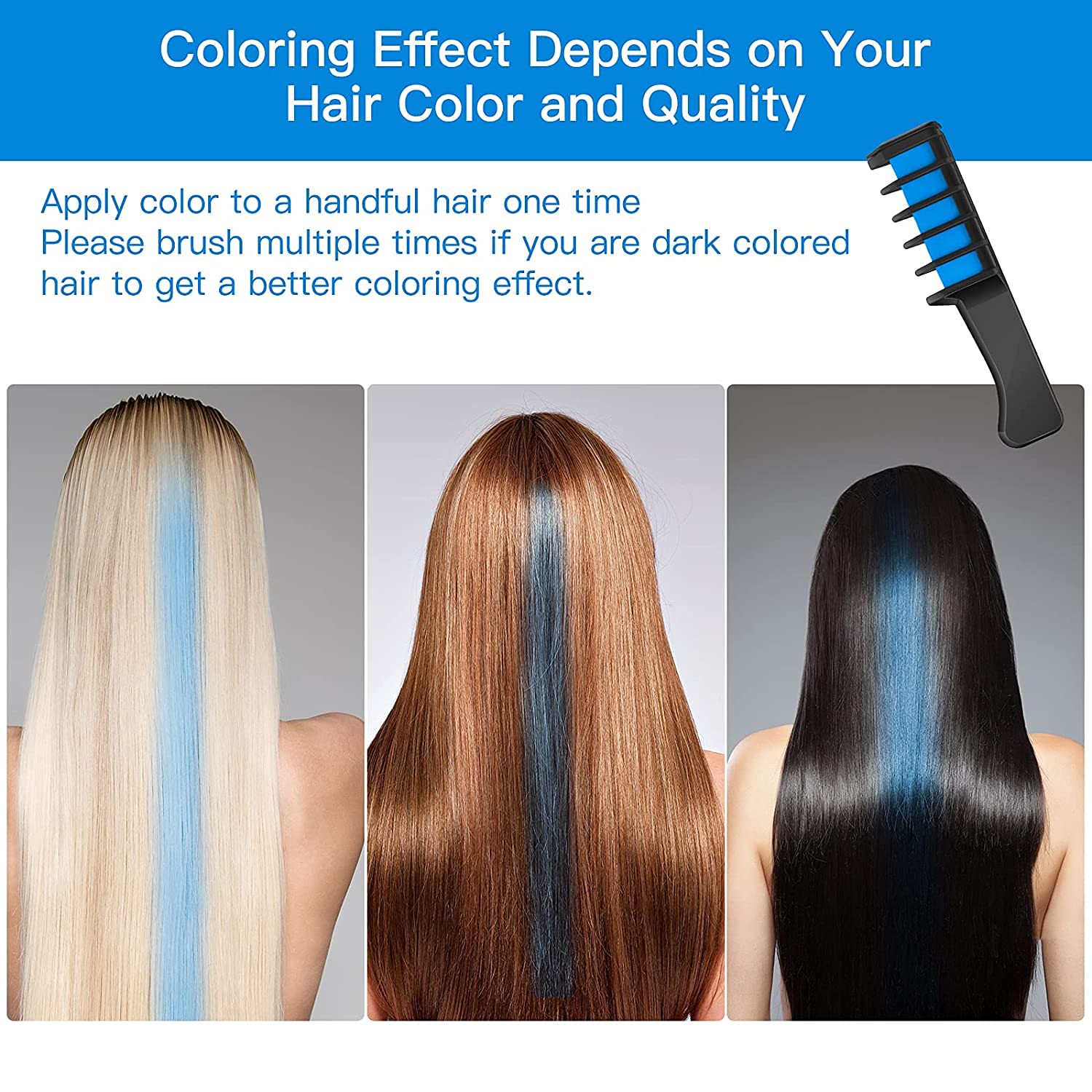 Msdada Blue And Purple Hair Chalk For Girls-New Hair Chalk Comb Temporary Bright Washable Hair Color Dye For Kids-Girls Toys Gif